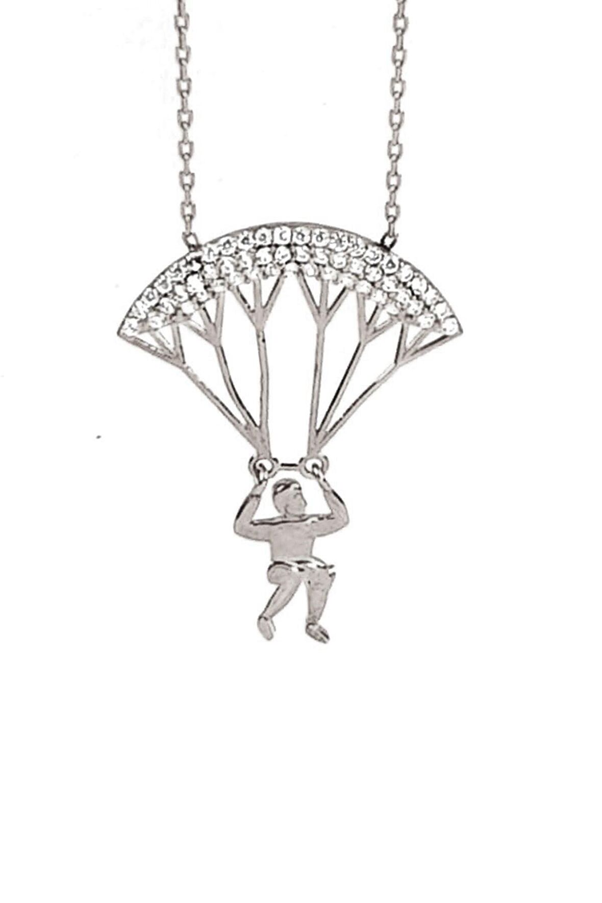 925 ayar gümüş paraşütçü gümüş kolye