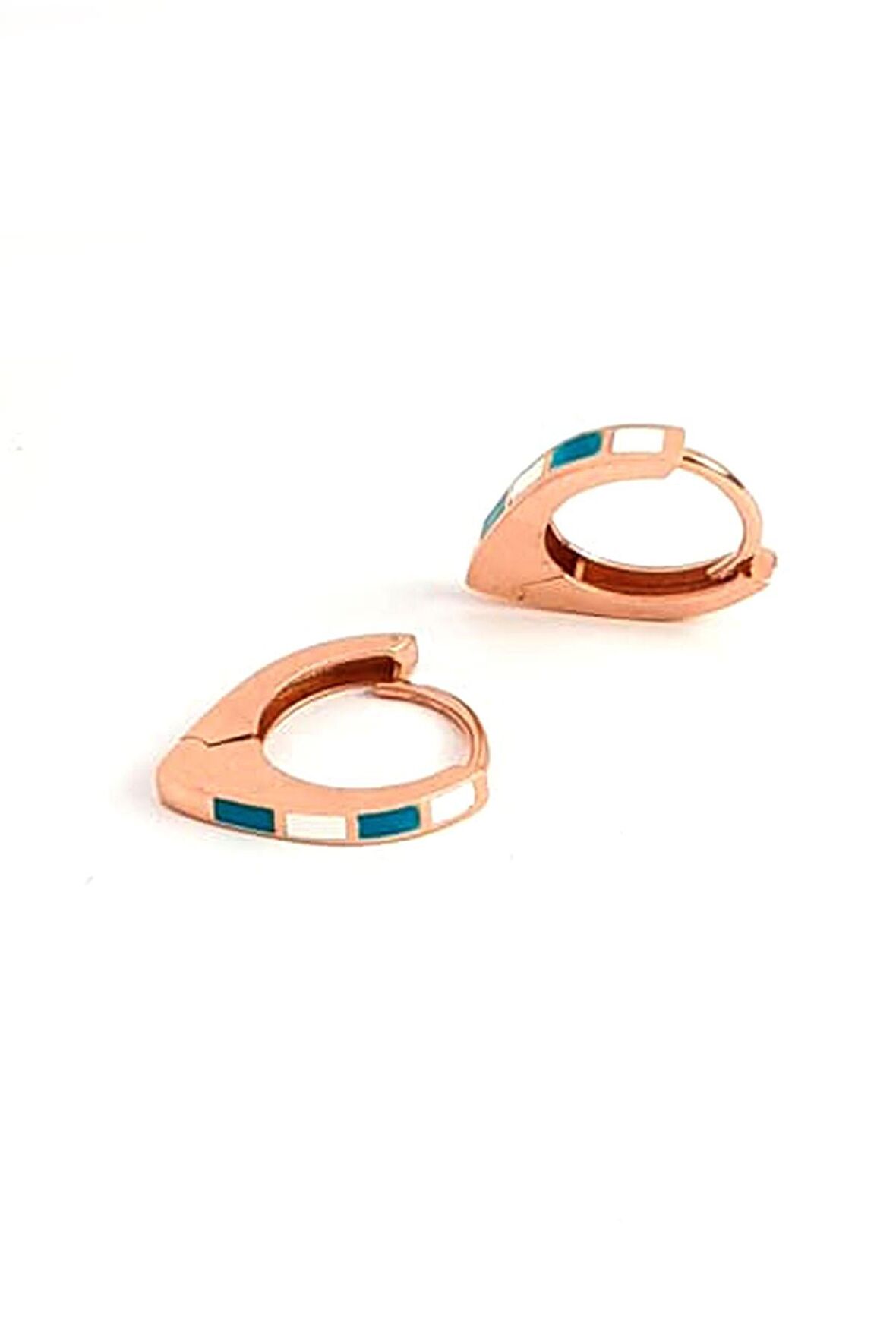 Mine işçiliği gümüş rose üçgen halka küpe 1 cm çap