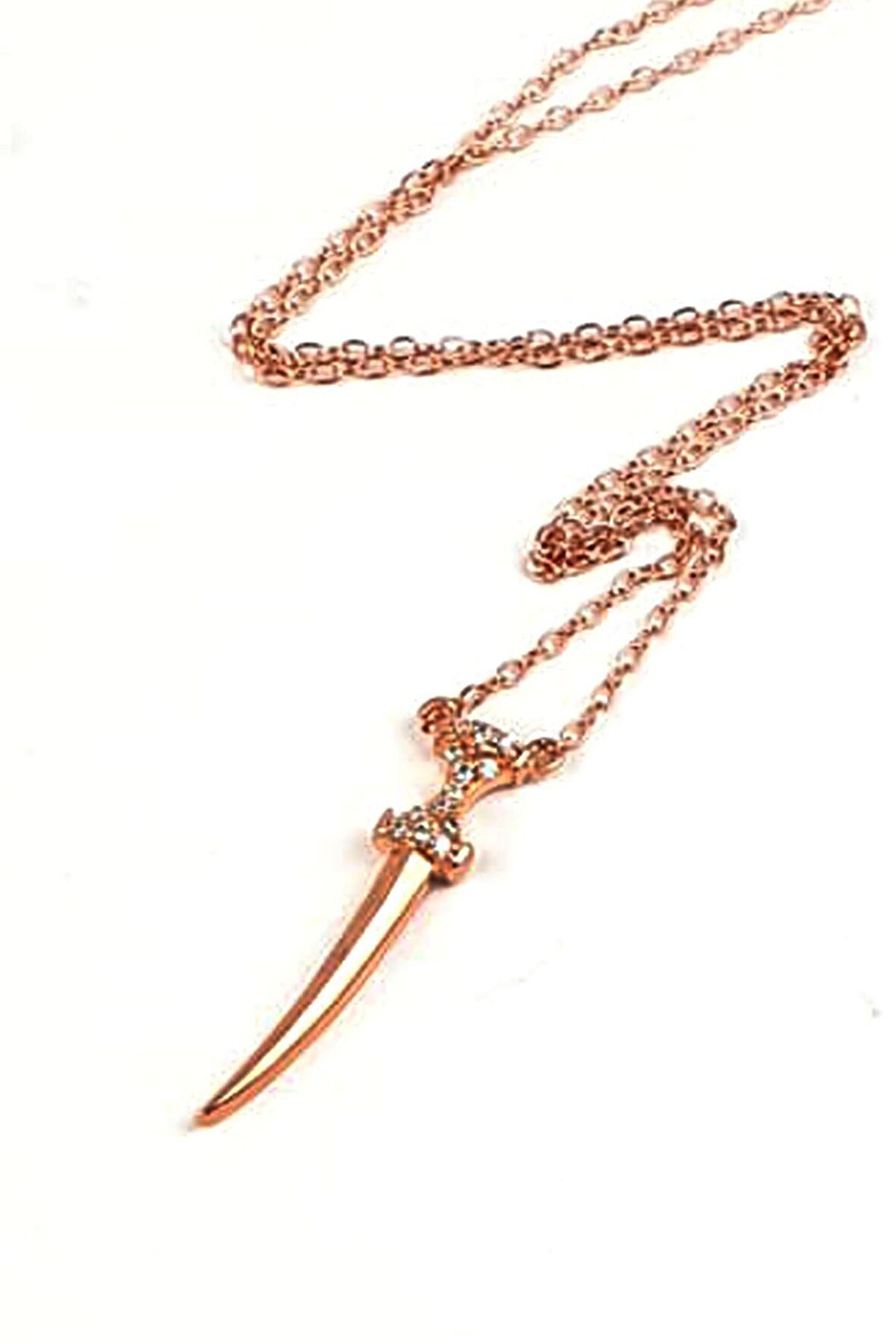 Gümüş rose trend kolye