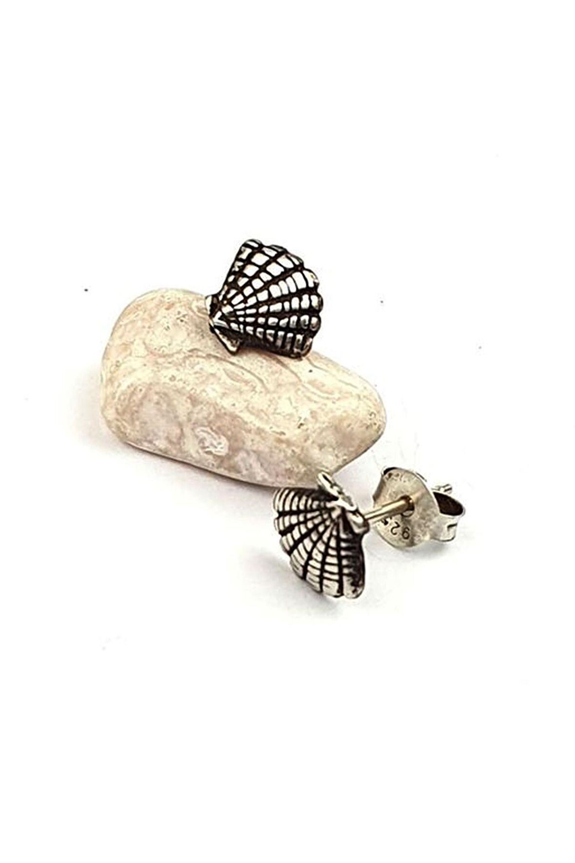 deniz kabuğu figürlü 925 ayar gümüş küpe