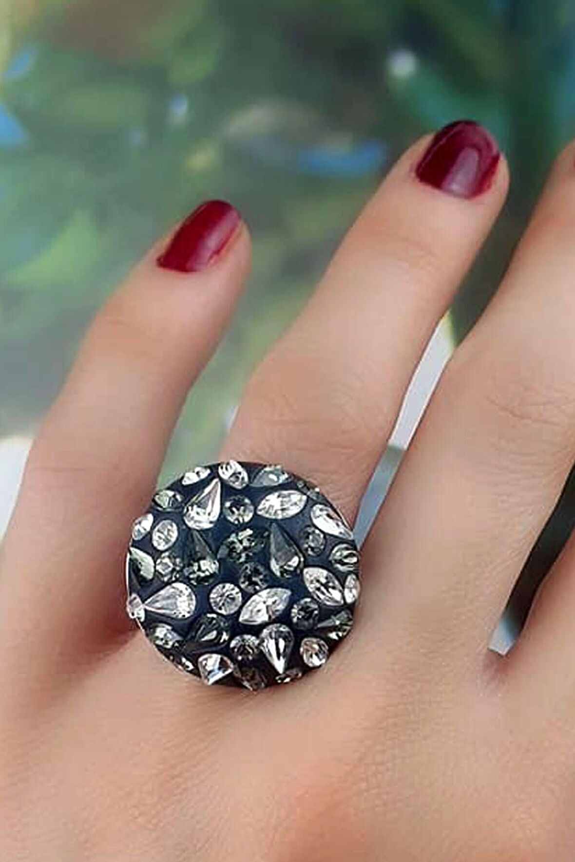 Swarovski taşlı gümüş lüks yüzük