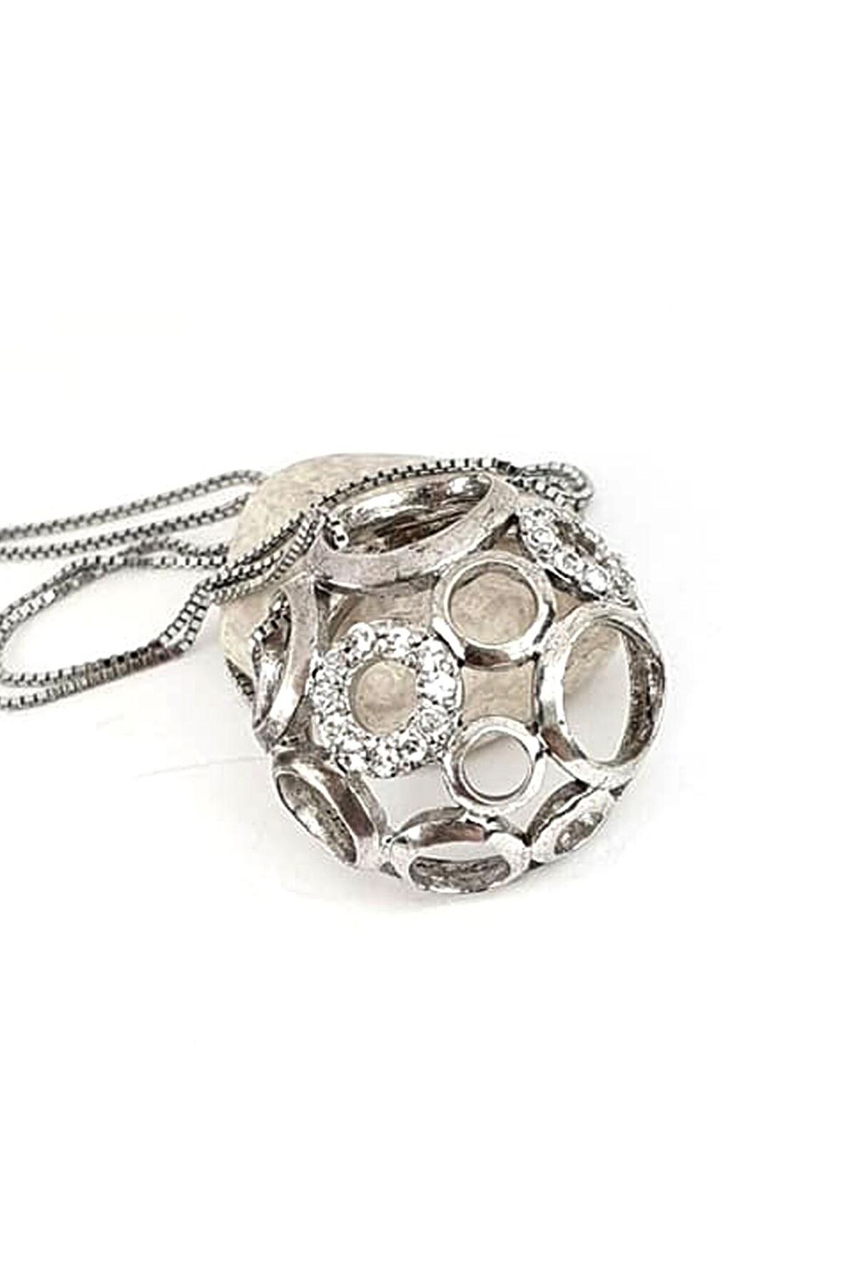 bombeli italyan tasarımı 925 ayar gümüş zirkon taş detaylı kolye