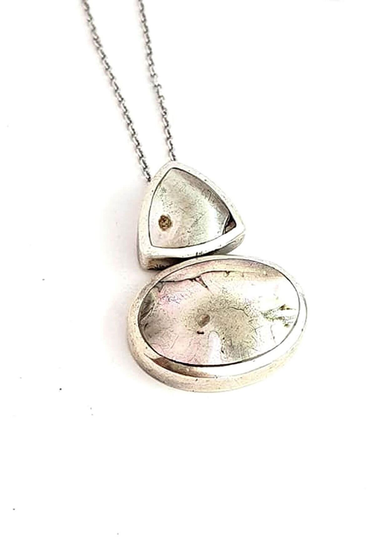 Sedef taşlı 925 ayar gümüş kolye