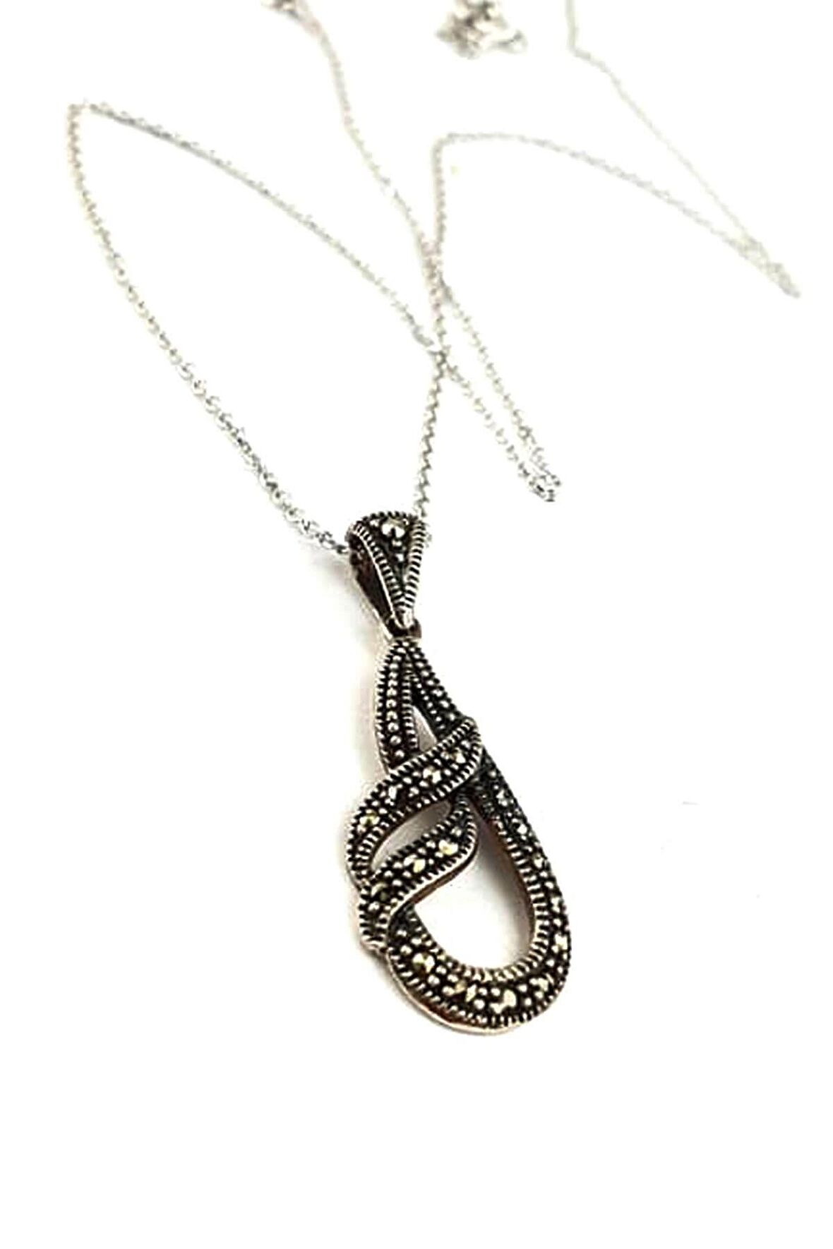 markazit taşlı 925 ayar gümüş kolye