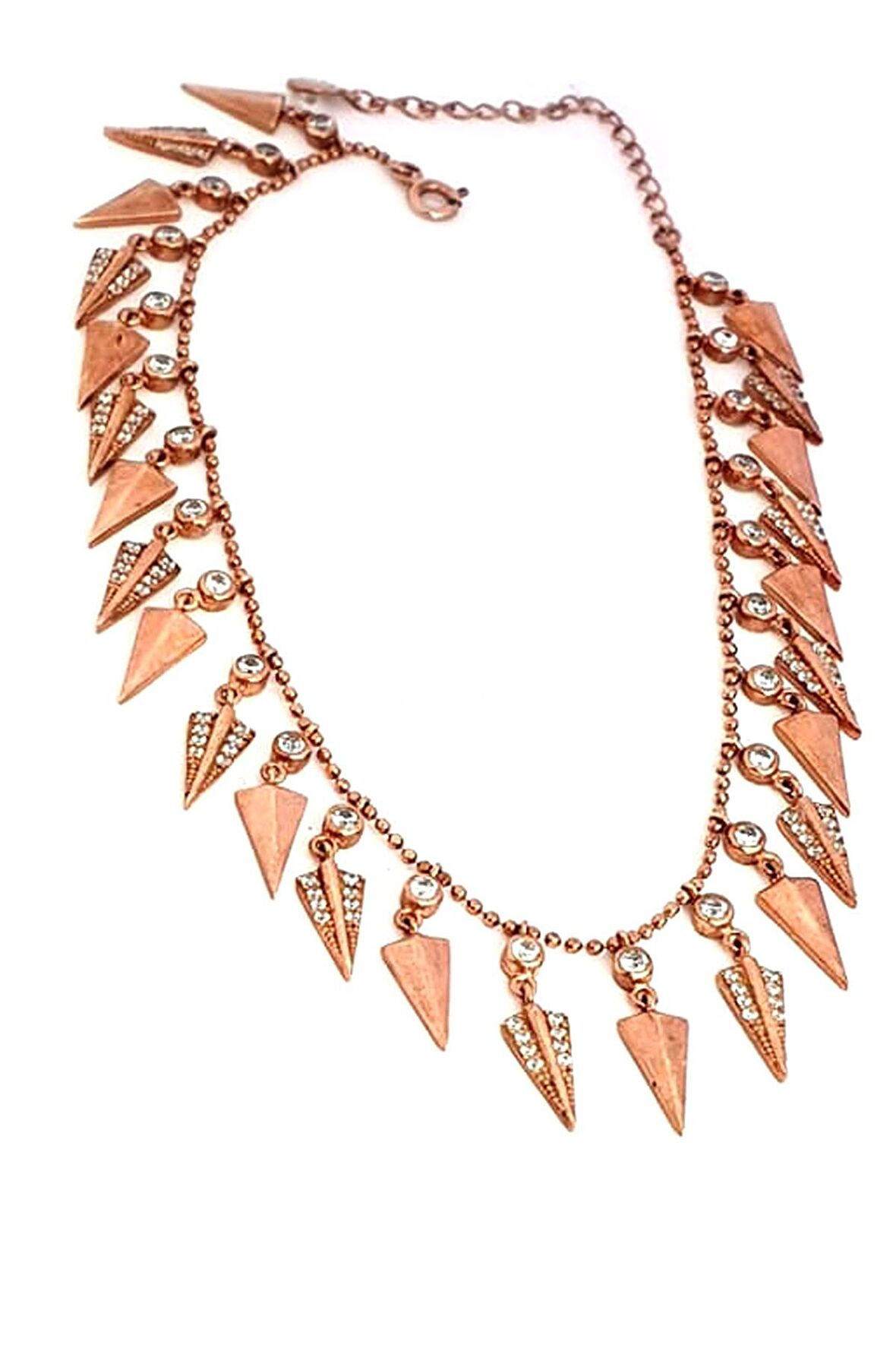 Zirkon taşlı 925 ayar gümüş rose trend halhal