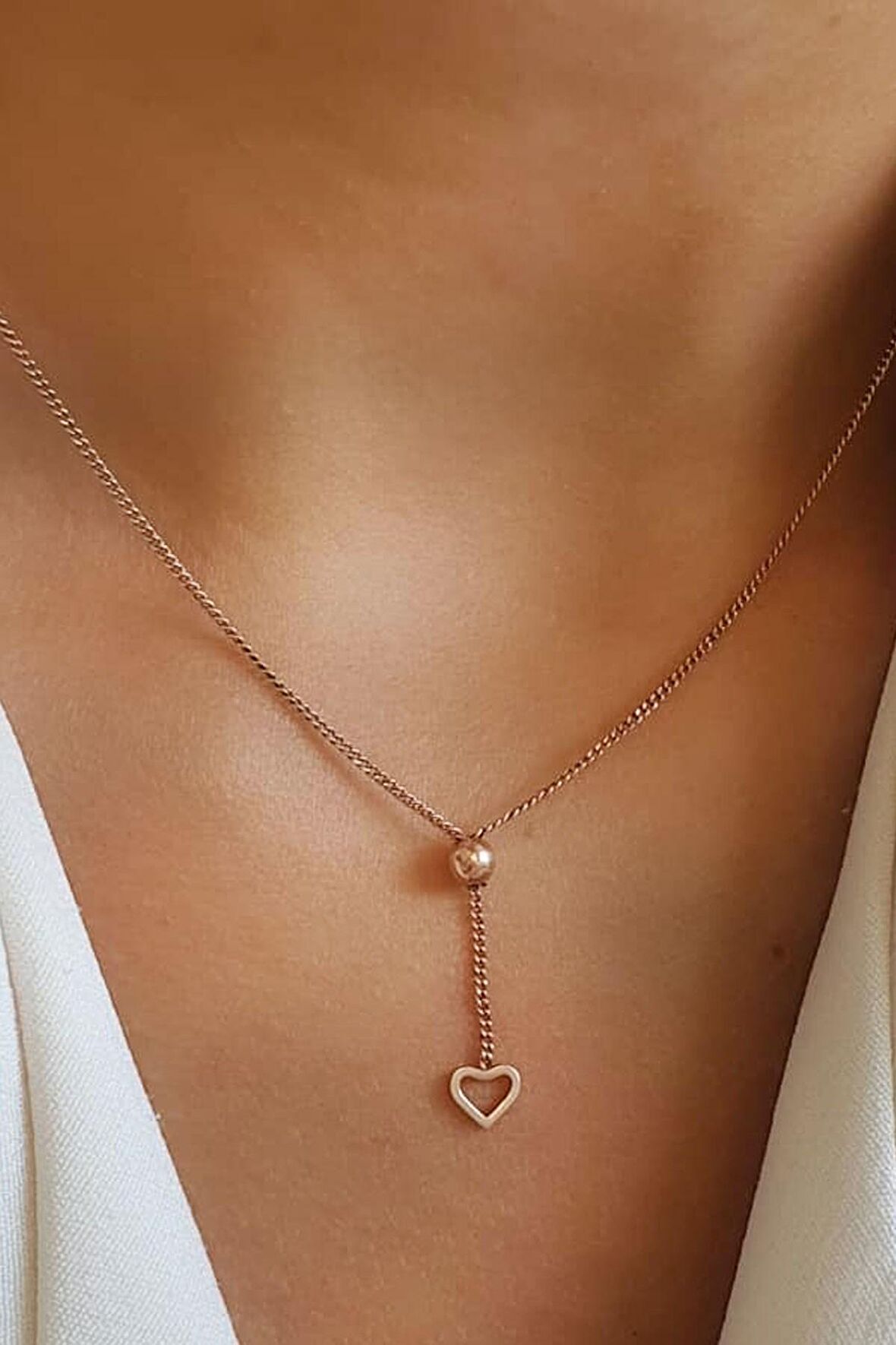 925 ayar gümüş rose ıtalyan kalp kolye 