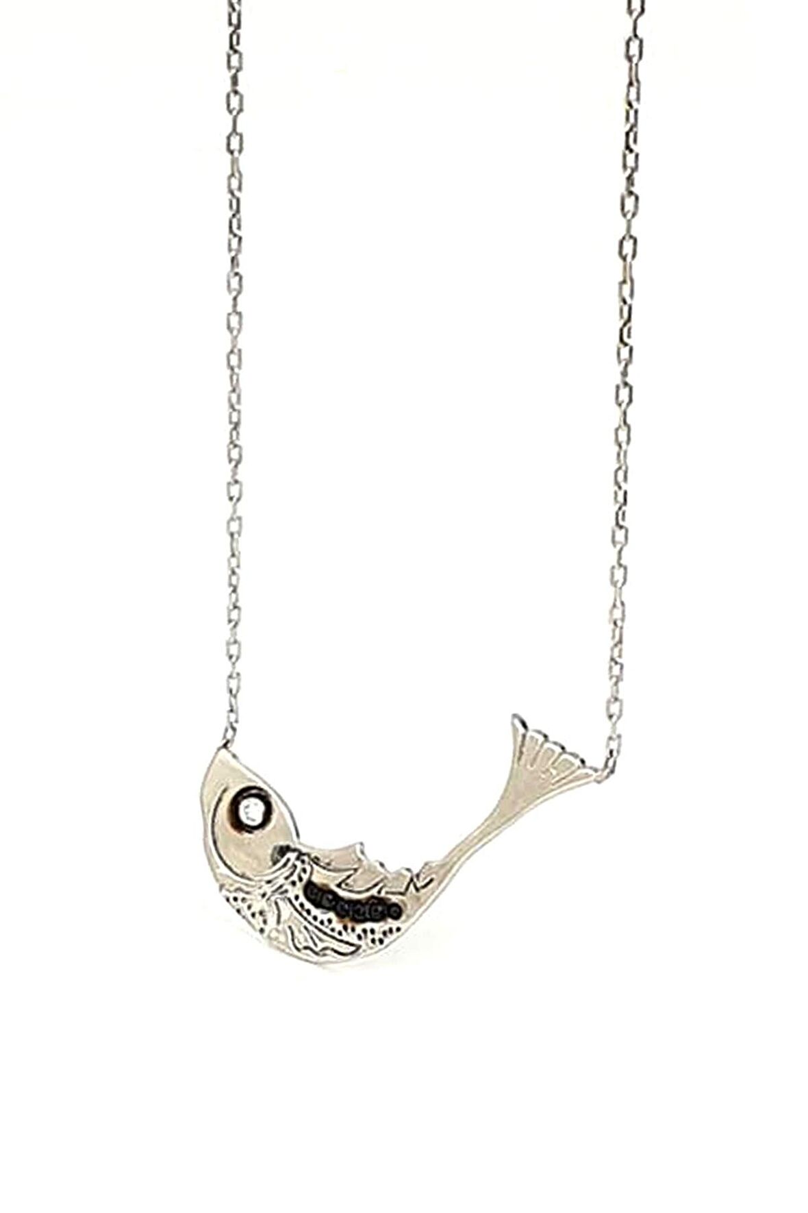 Balık figürlü 925 ayar gümüş kolye 