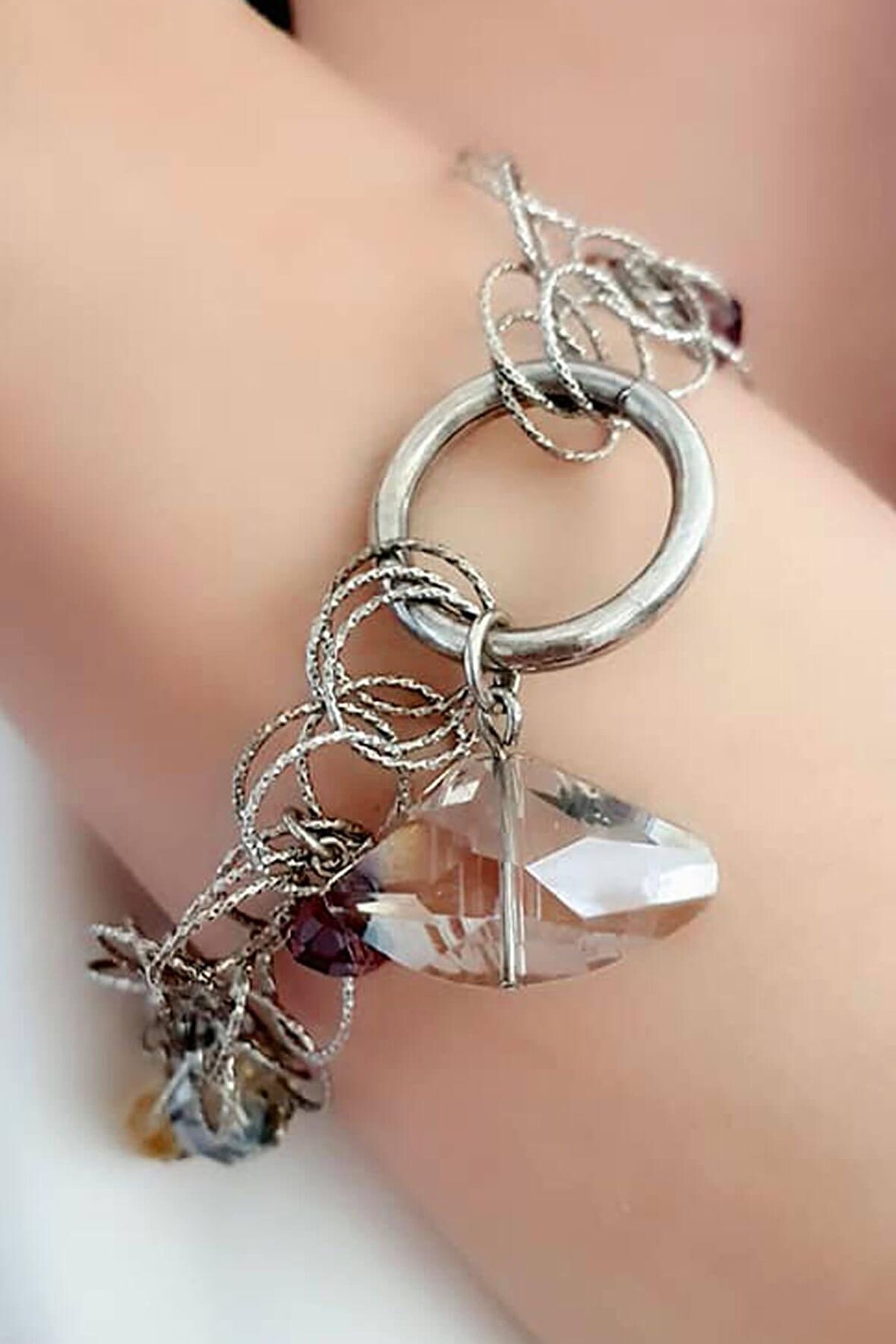 Swarovski taşlı 925 ayar gümüş tasarım bileklik