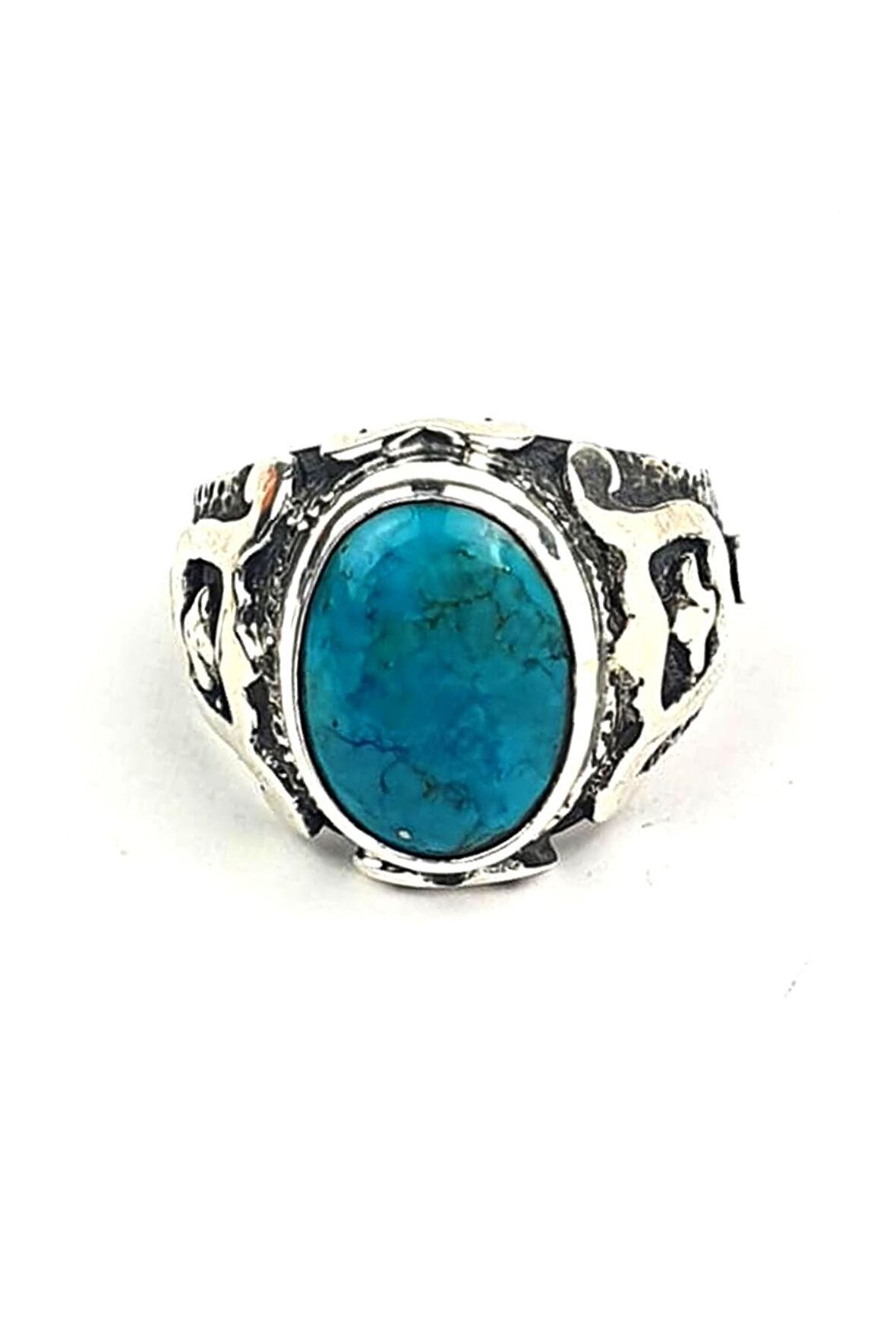 turkuaz taşlı 925 ayar gümüş el.işi tasarım yüzük 