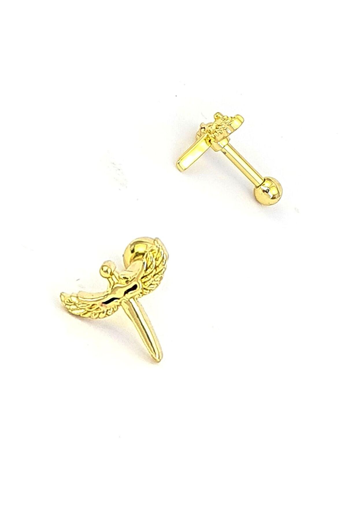  altın kaplama anti alerjik cerrahi çelik tragus kıkırdak piercing 