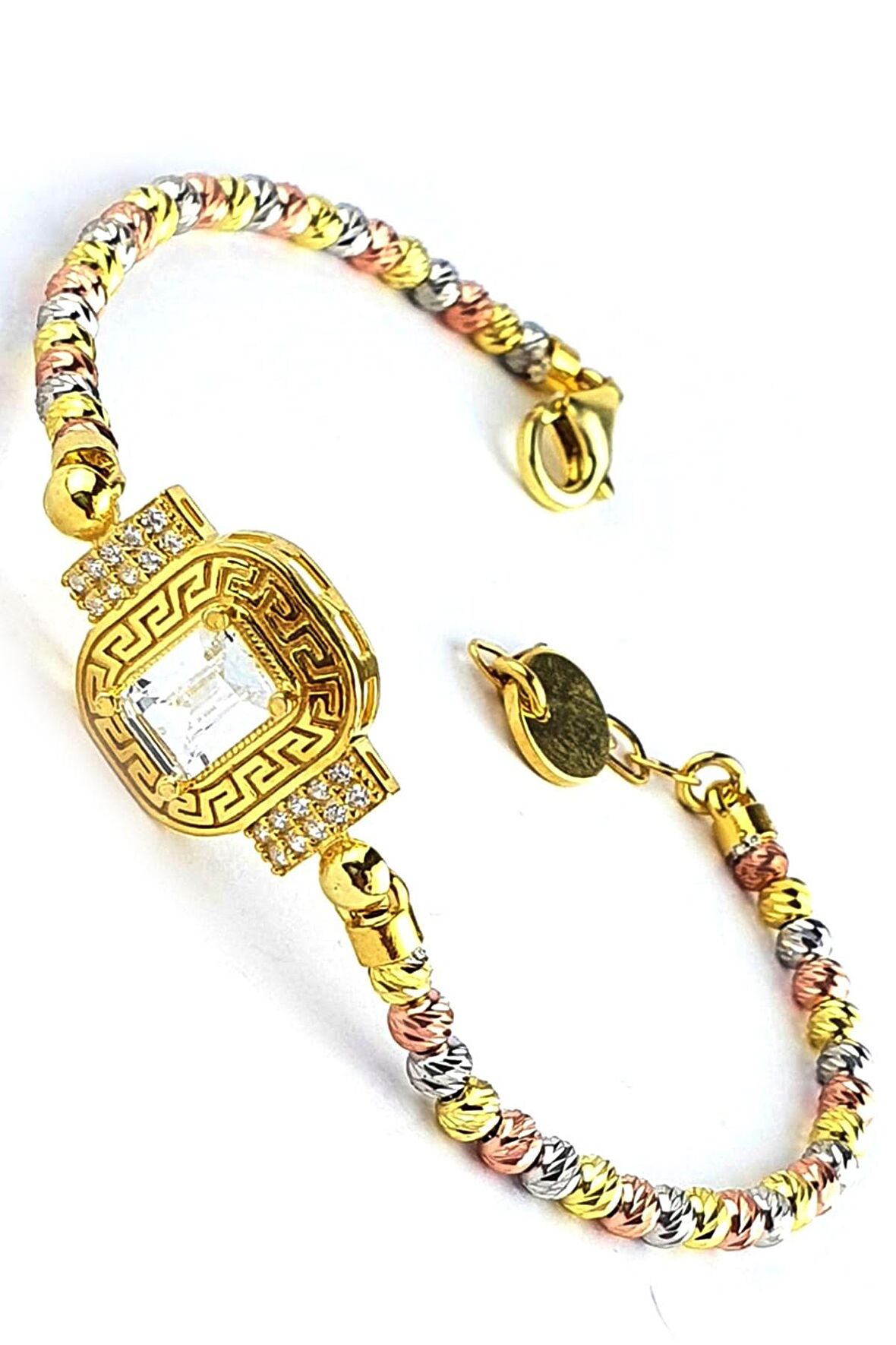 Baget zirkon Taşlı 925ayar Gümüş 3 Renk Dorika Bileklik