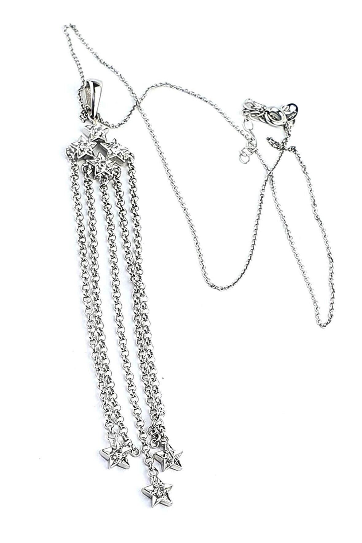 Yıldız Figürlü 925 ayar Gümüş Tasarım Kolye 