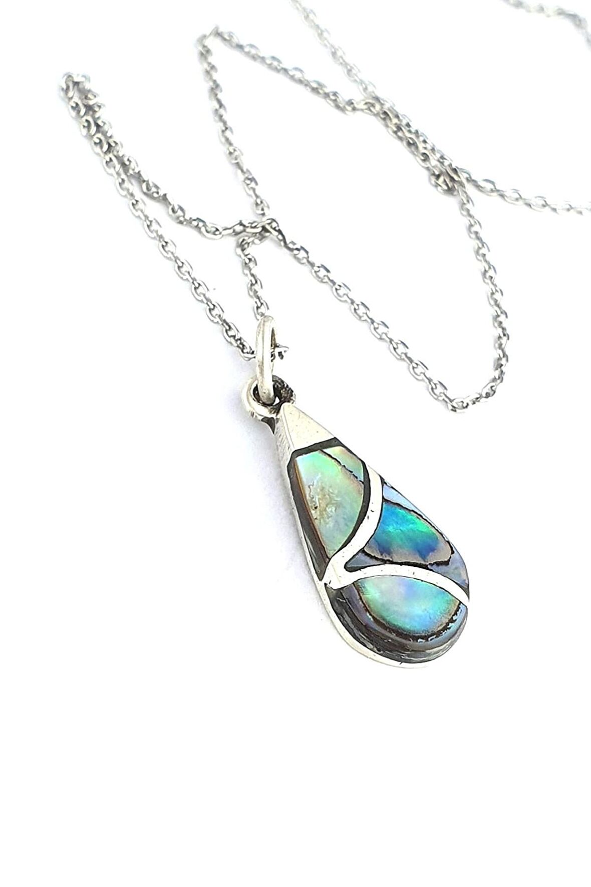 Okyanus sedefi 925 ayar Gümüş Damla Kolye