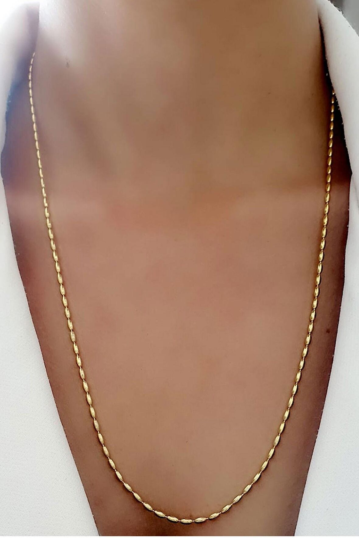 İtalyan 925 ayar gümüş altın Arpa Zincir Kolye