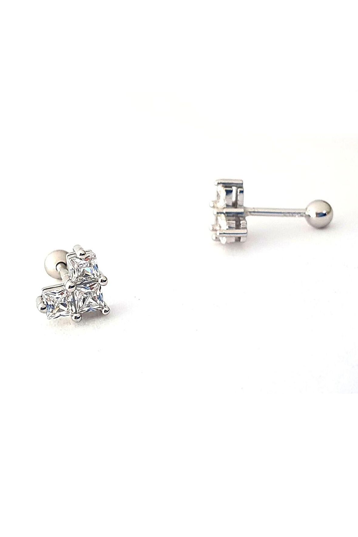 Gümüş Kalp Figürlü Tragus Piercing