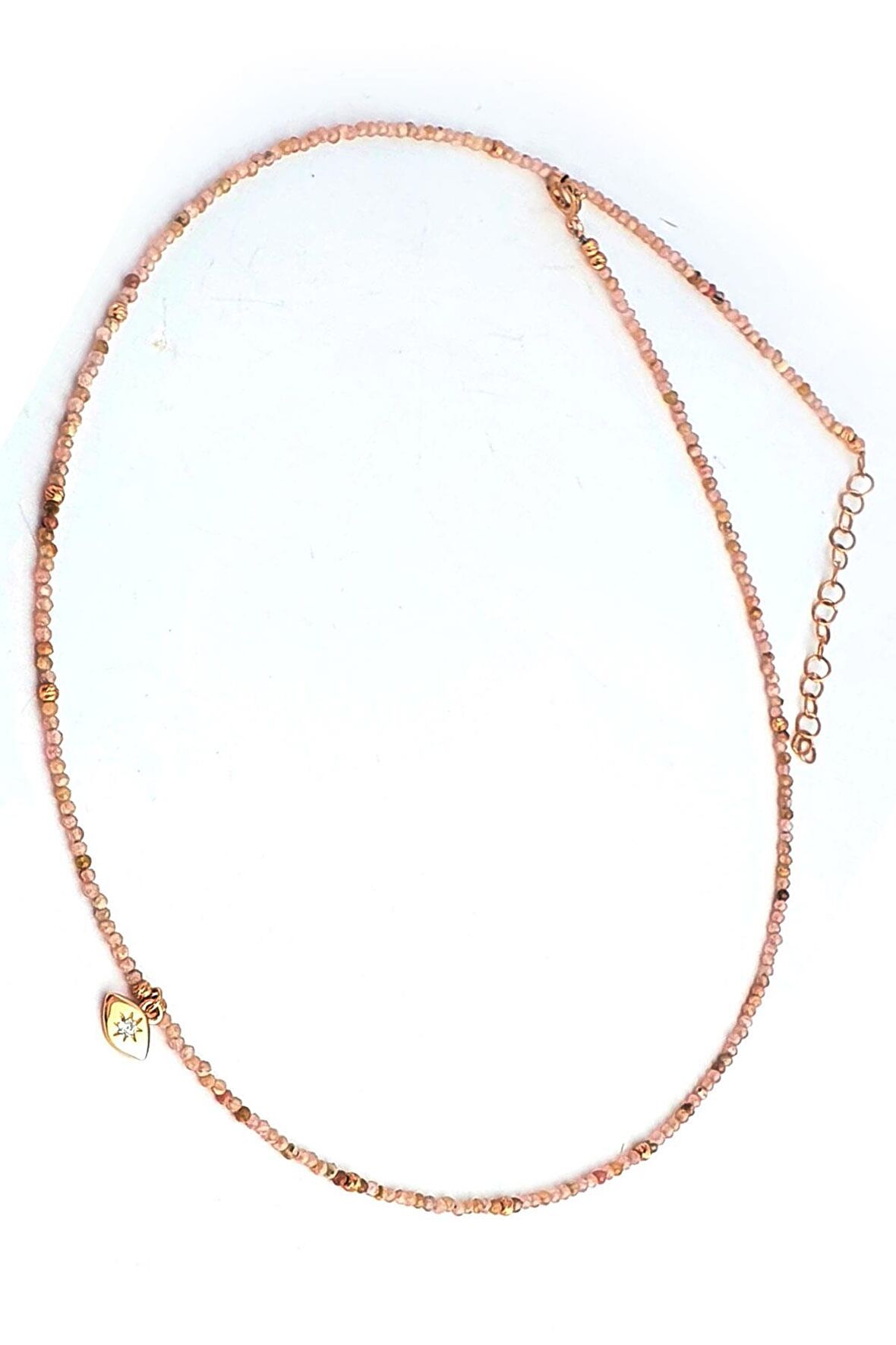 Zirkon Taşlı Göz Figürlü 925ayar Gümüş Rose Detaylı Rodi Krazokol Taşlı Doğal Taş Kolye 