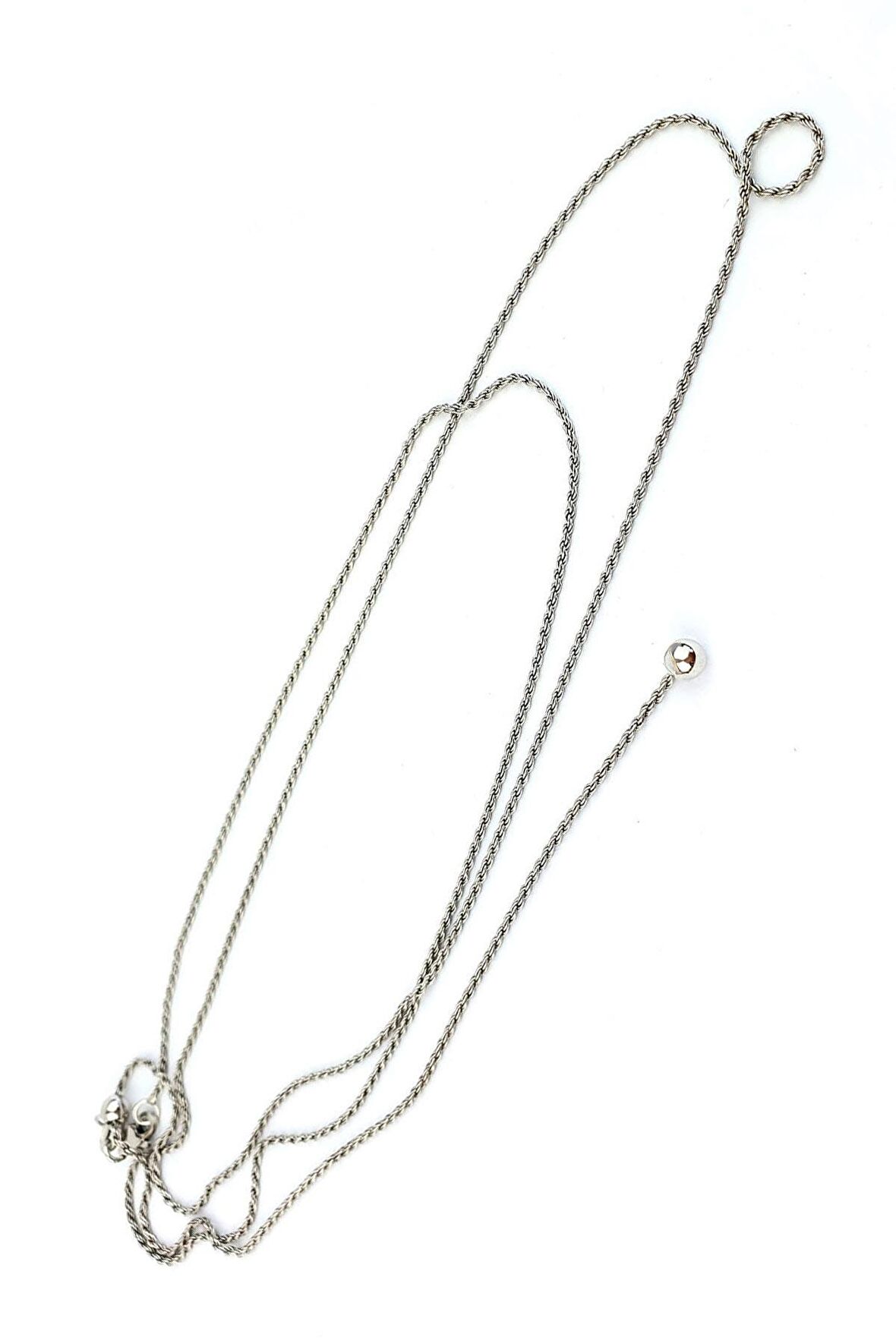 İtalyan 925ayar Gümüş Ayarlanabilir Burgu Uzun Zincir