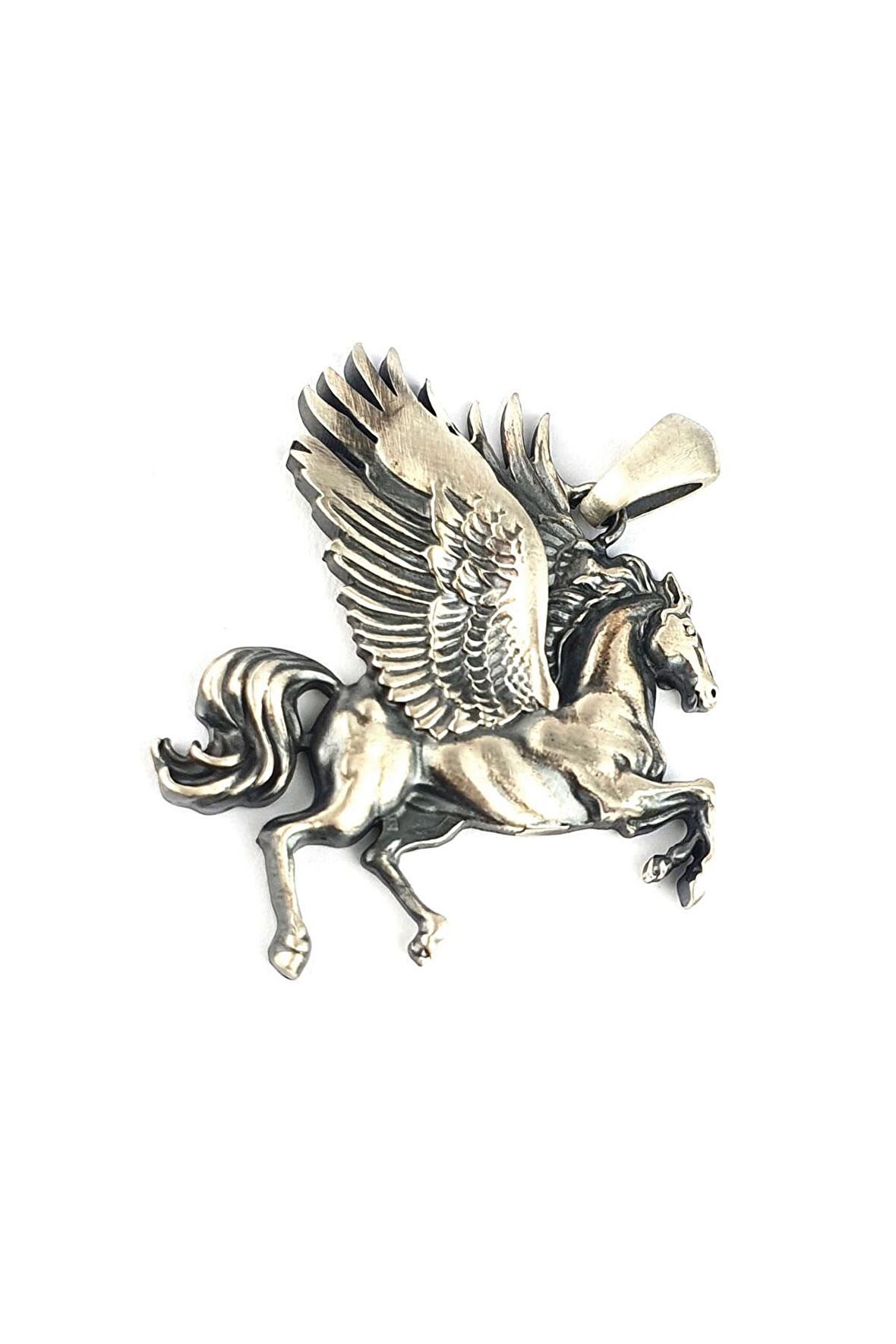 Pegasus Atı Figürlü 925ayar 3 boyutlu  Gümüş Tasarım Kolye Ucu