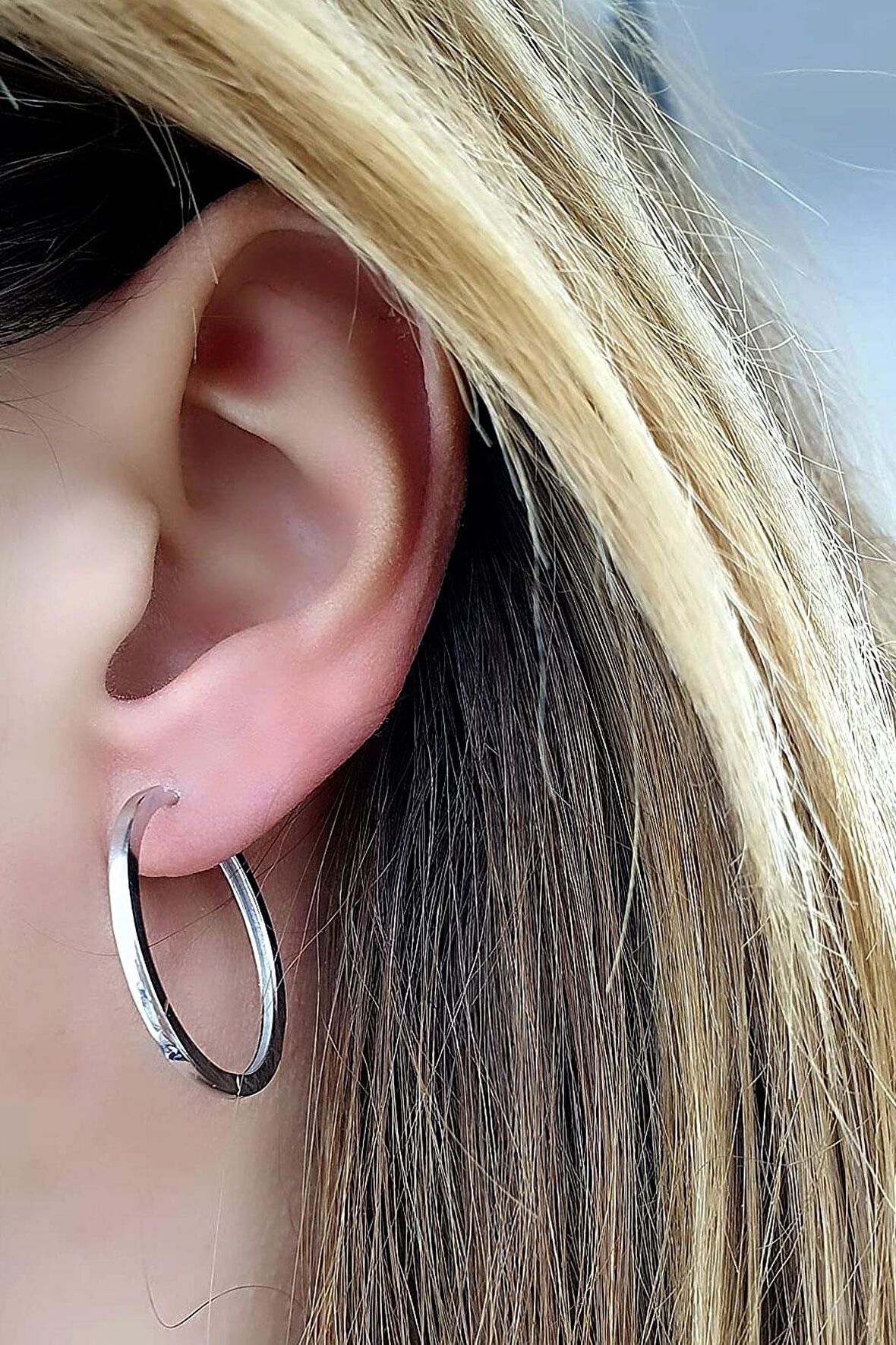 925 ayar Gümüş  Trend Halka Küpe