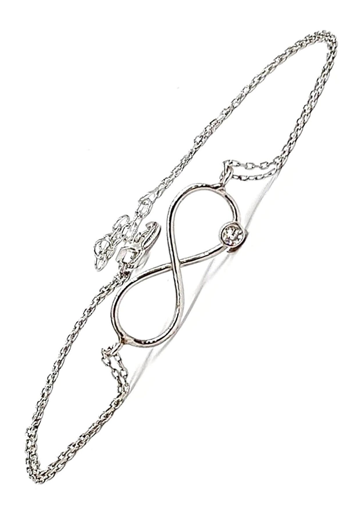 Sonsuzluk Figürlü Gümüş Aşk Bilekliği