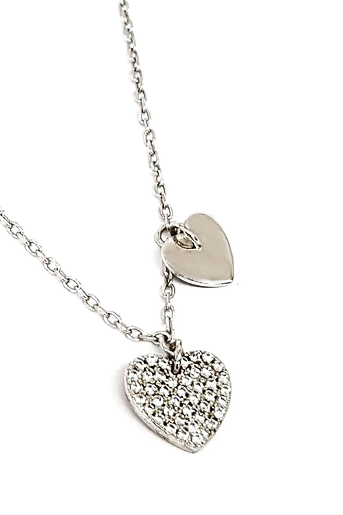 Kalpli Gümüş Trend Kolye 