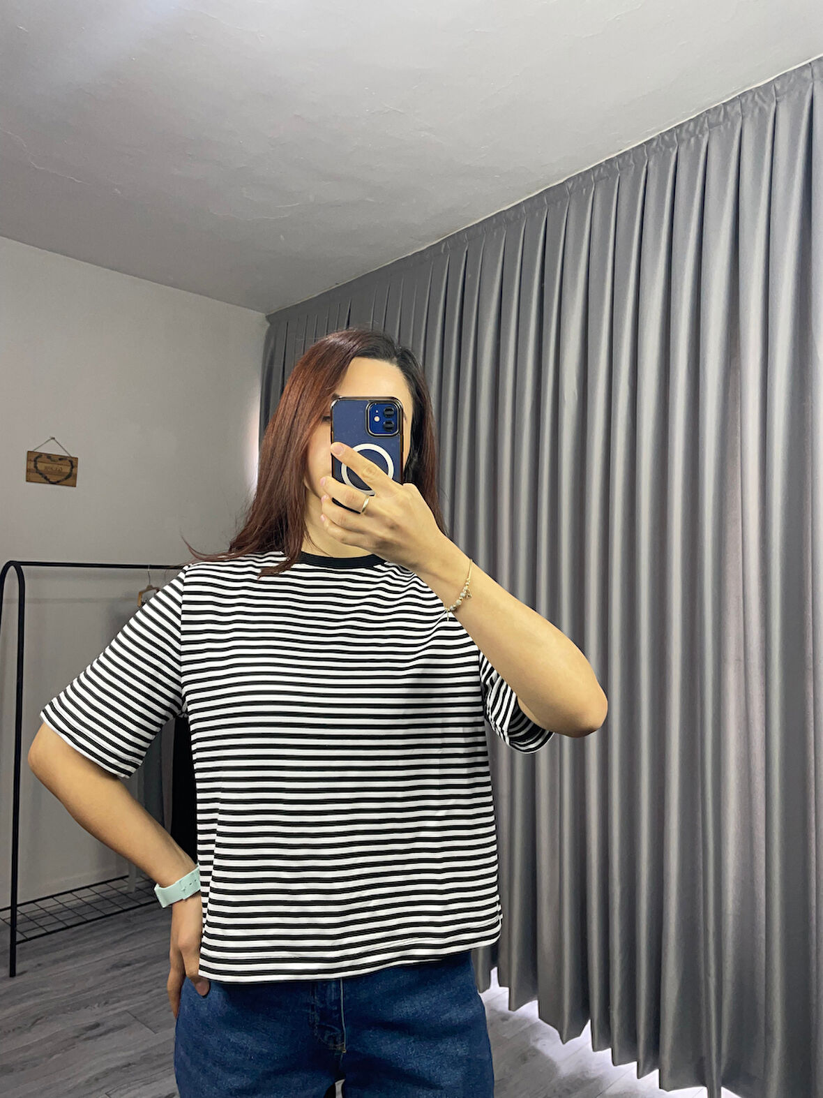 Premium Seri Siyah Çizgili Yaka Biyeli Tshirt