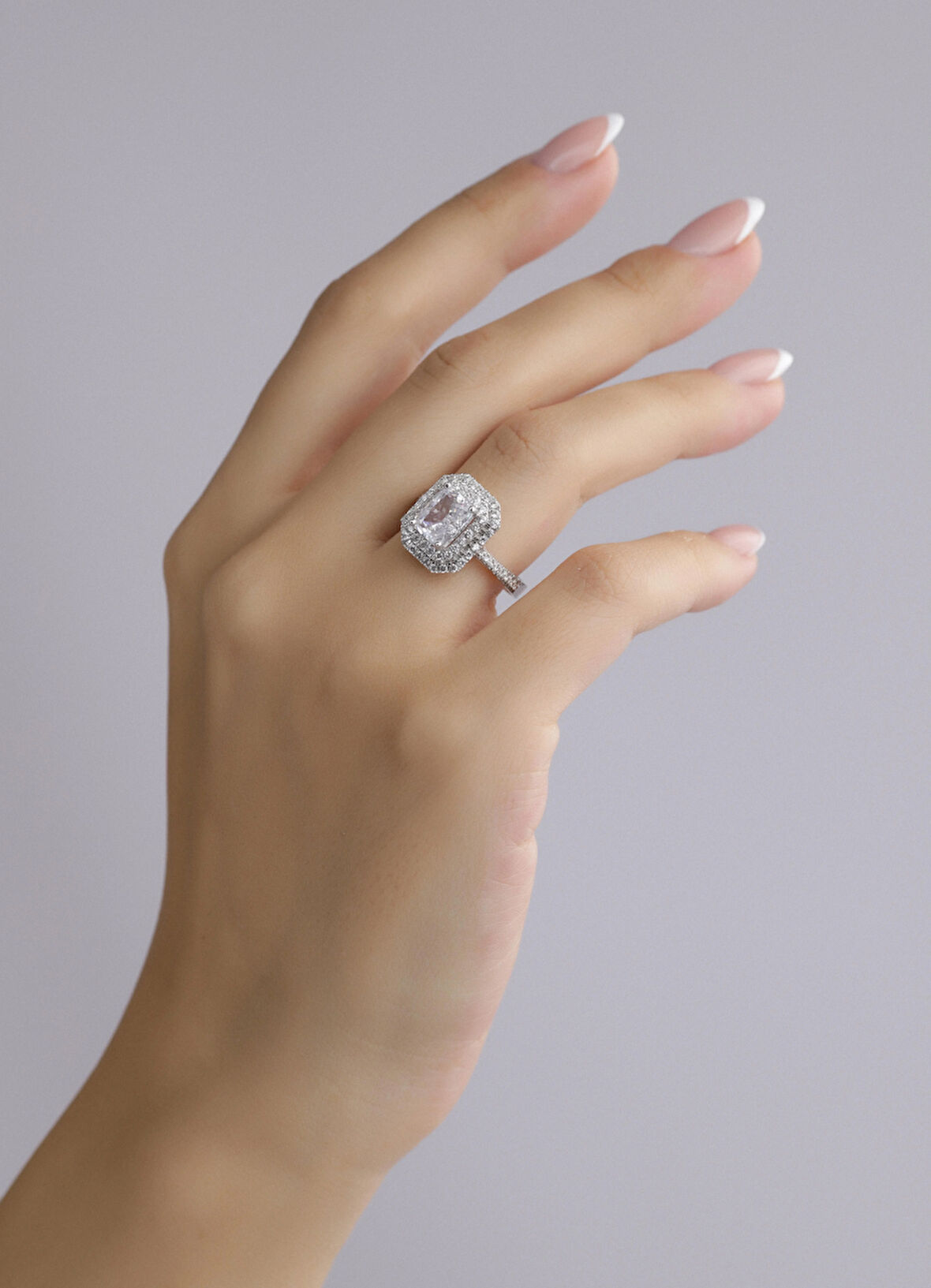 Nar-in Altın Mücevherat Baget Beyaz Altın Yüzük 081