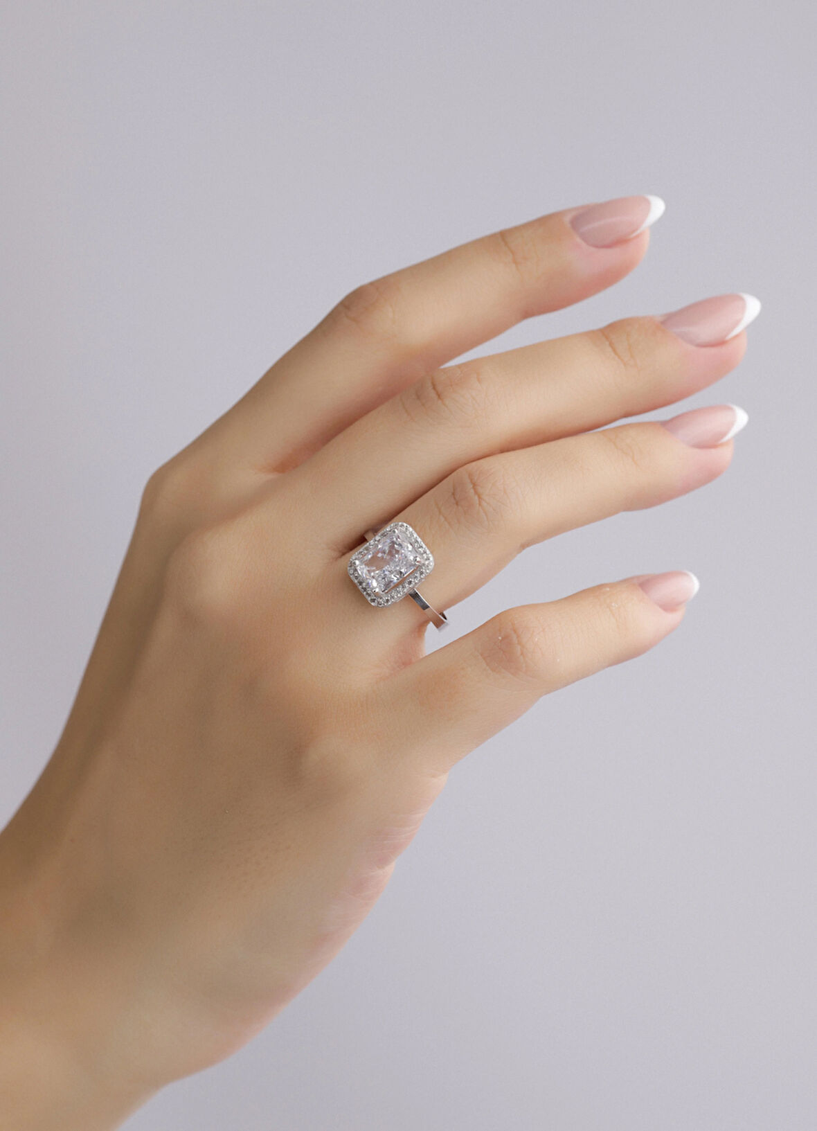 Nar-in Altın Mücevherat Baget Beyaz Altın Yüzük 082