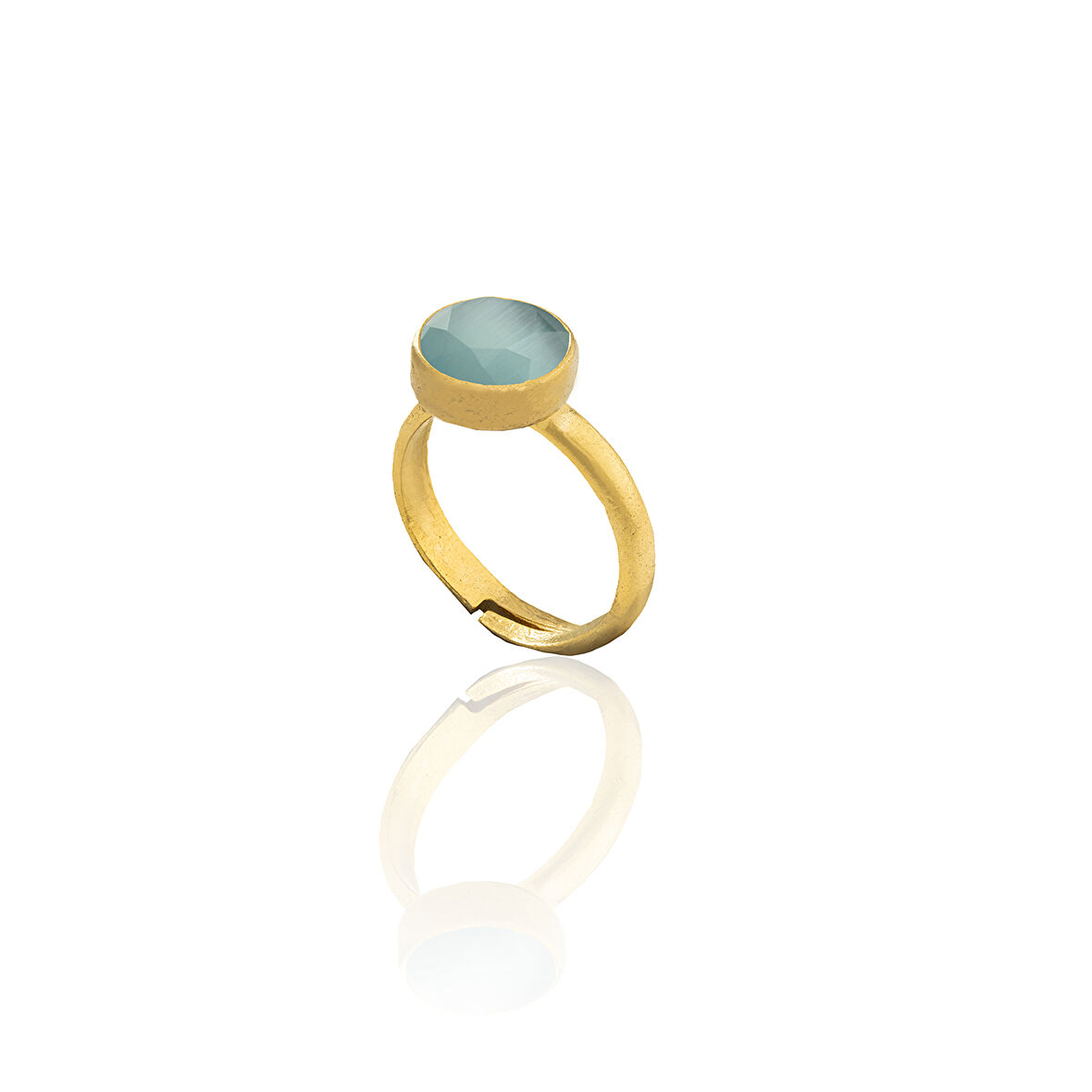 Kadir Jewellery 22 Ayar Altın Kaplama Zirkon Taşlı Kadın Minimal Yüzük
