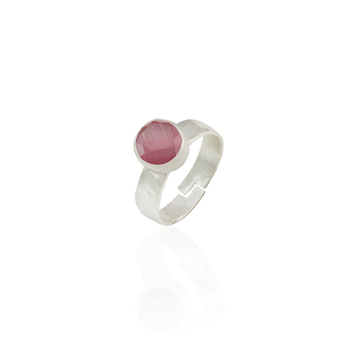 Kadir Jewellery 925 Ayar Gümüş Kaplama Zirkon Taşlı Ayarlanabilir Kadın Minimal Yüzük