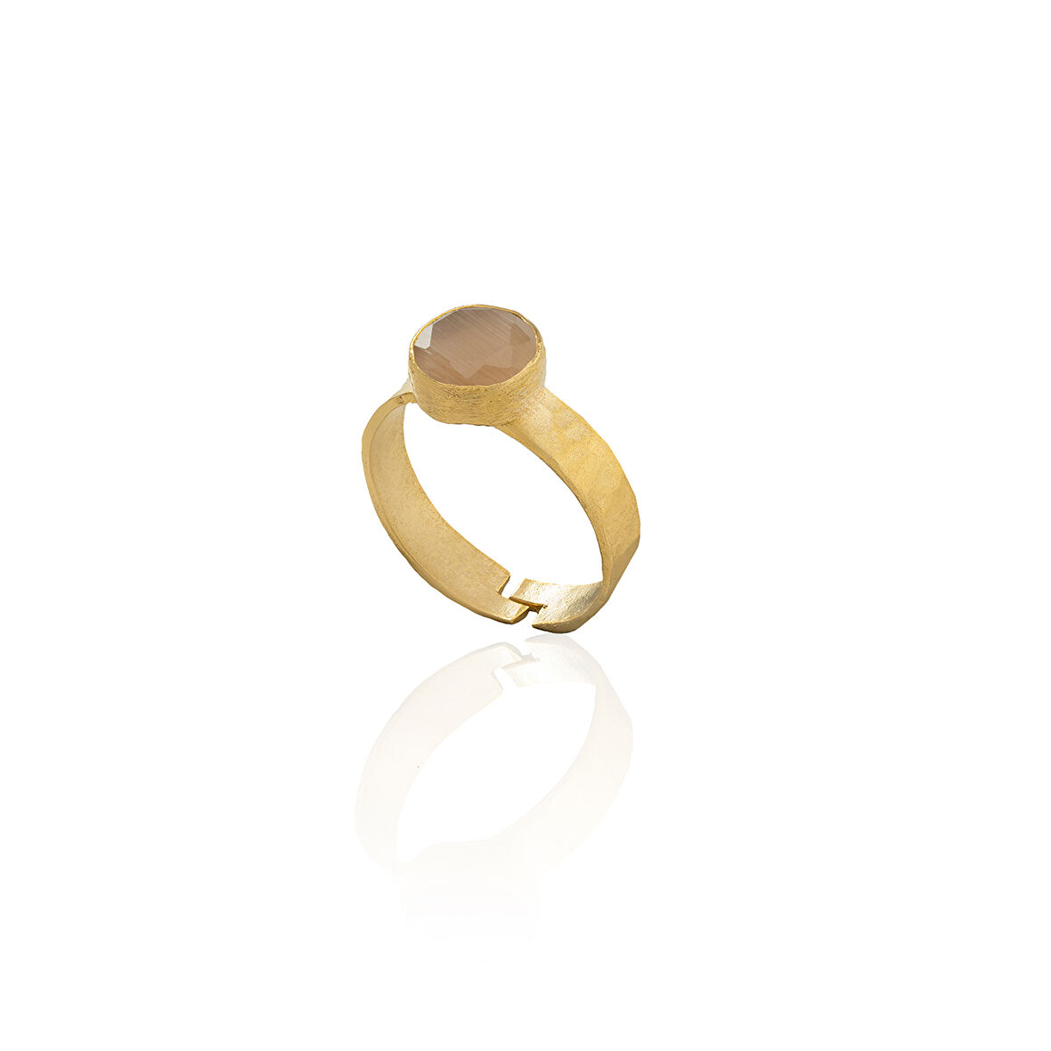 Kadir Jewellery 22 Ayar Altın Kaplama Zirkon Taşlı Kadın Minimal Yüzük