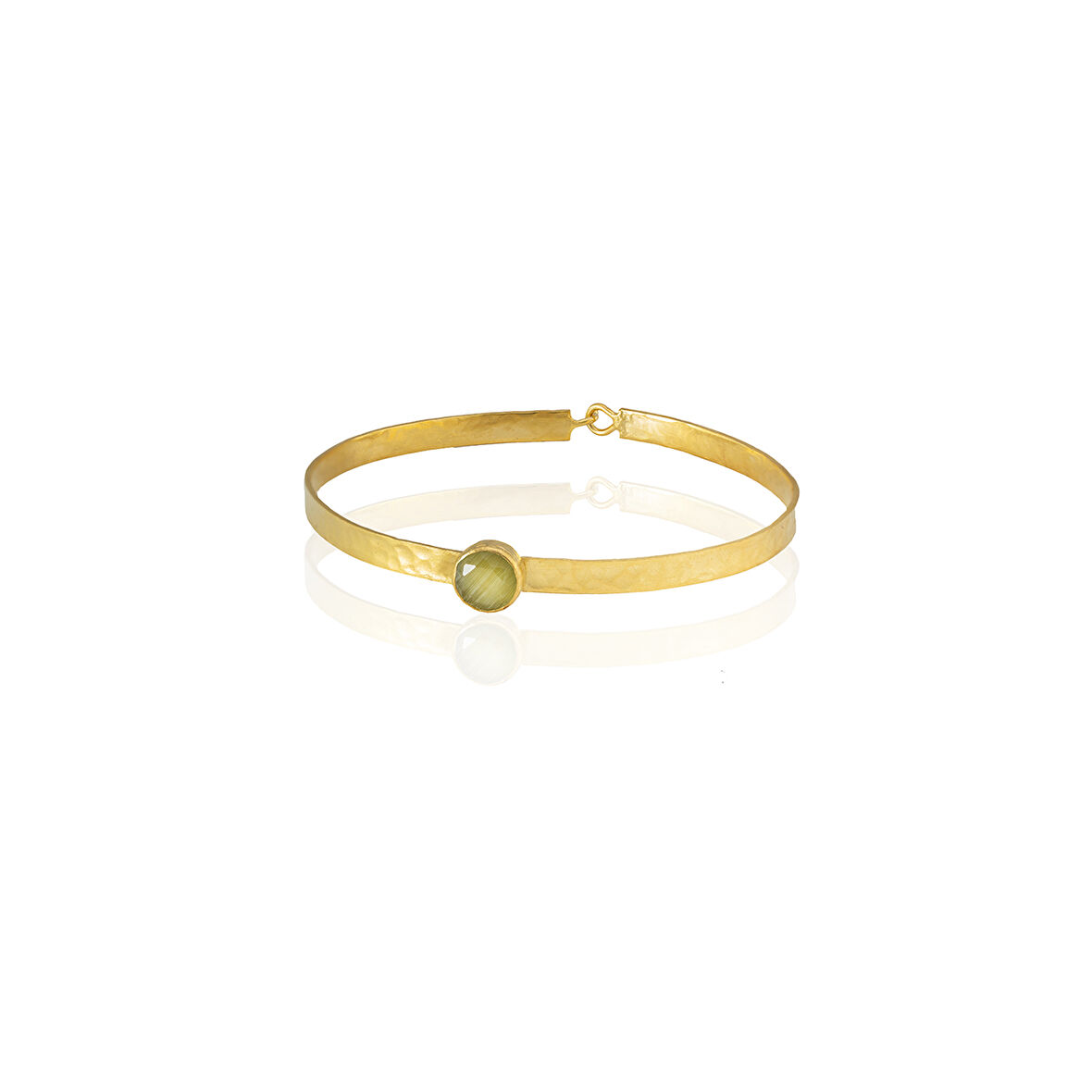 Kadir Jewellery 22 Ayar Altın Kaplama El İşçiliği Zirkon Taşlı Kadın Kelepçe Bilezik