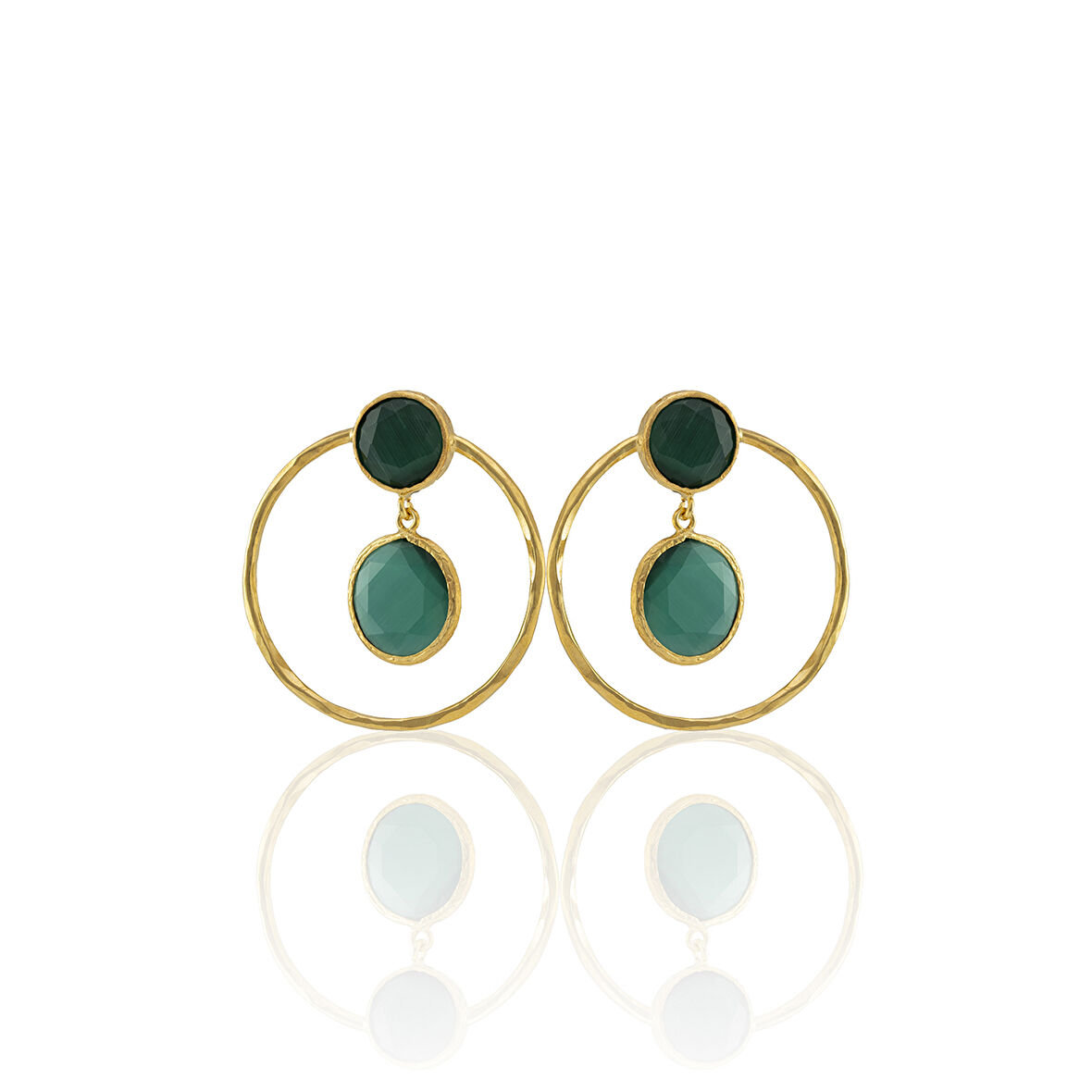 Kadir Jewellery 22 Ayar Altın Kaplama Kadın Halka Küpe -El İşçiliği Ve Hipoalerjenik Küpe