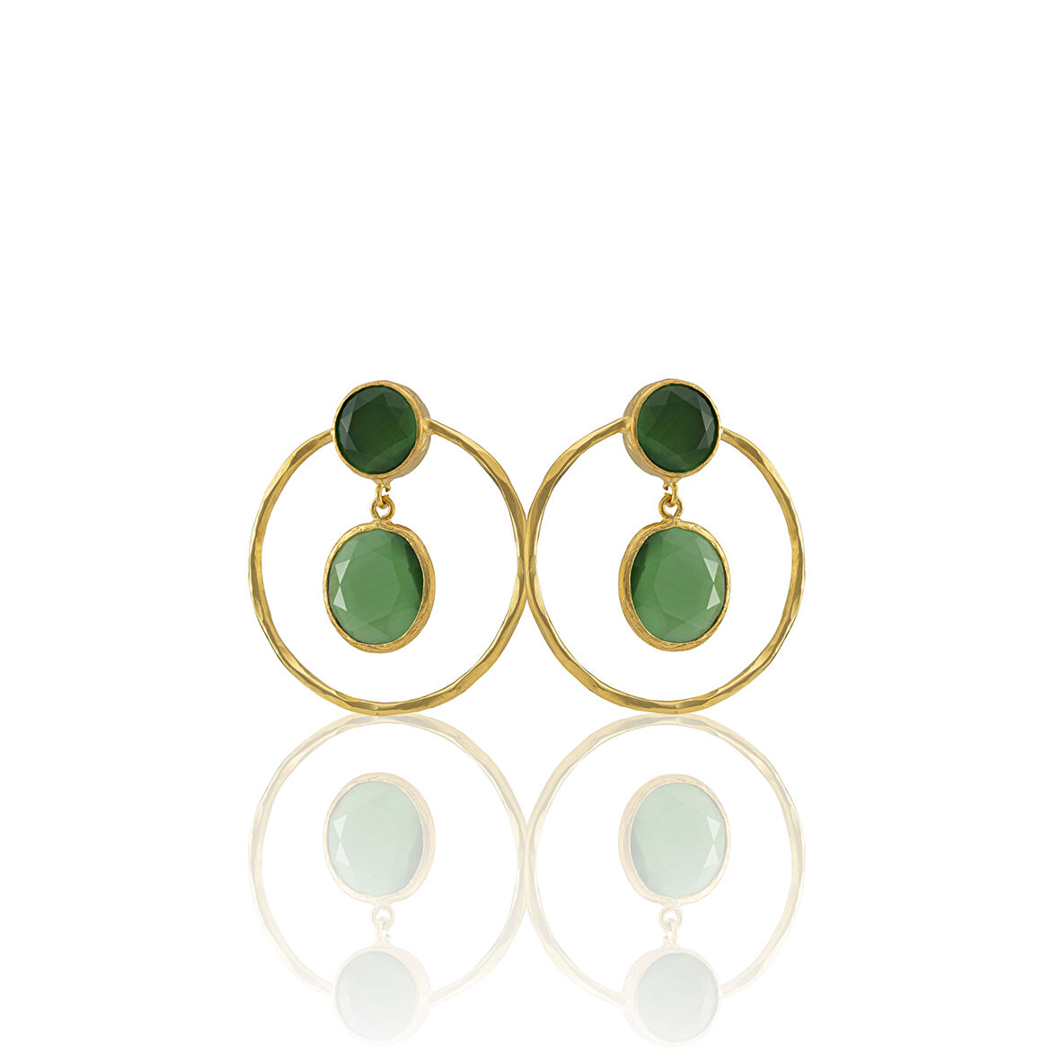 Kadir Jewellery 22 Ayar Altın Kaplama Kadın Halka Küpe -El İşçiliği Ve Hipoalerjenik Küpe
