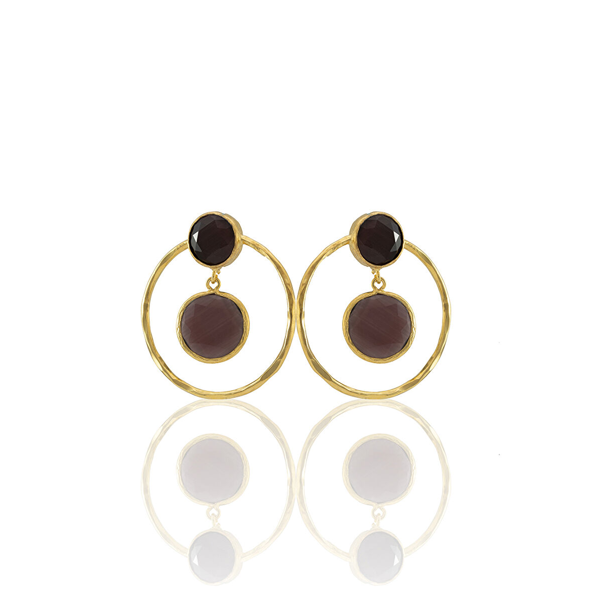 Kadir Jewellery 22 Ayar Altın Kaplama Kadın Halka Küpe -El İşçiliği Ve Hipoalerjenik Küpe