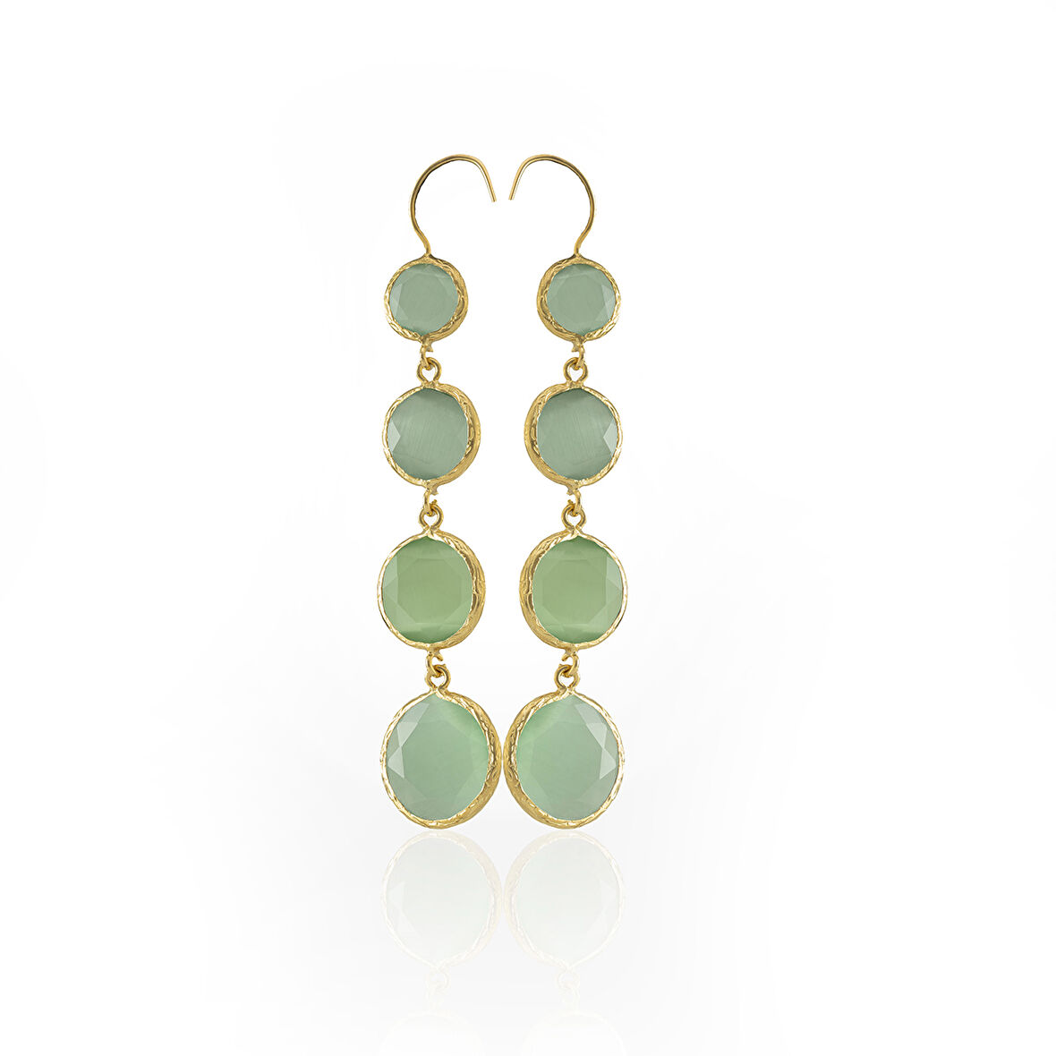 Kadir Jewellery 22 Ayar Altın Kaplama Kadın Sallantılı Küpe -El İşçiliği Ve Hipoalerjenik Küpe