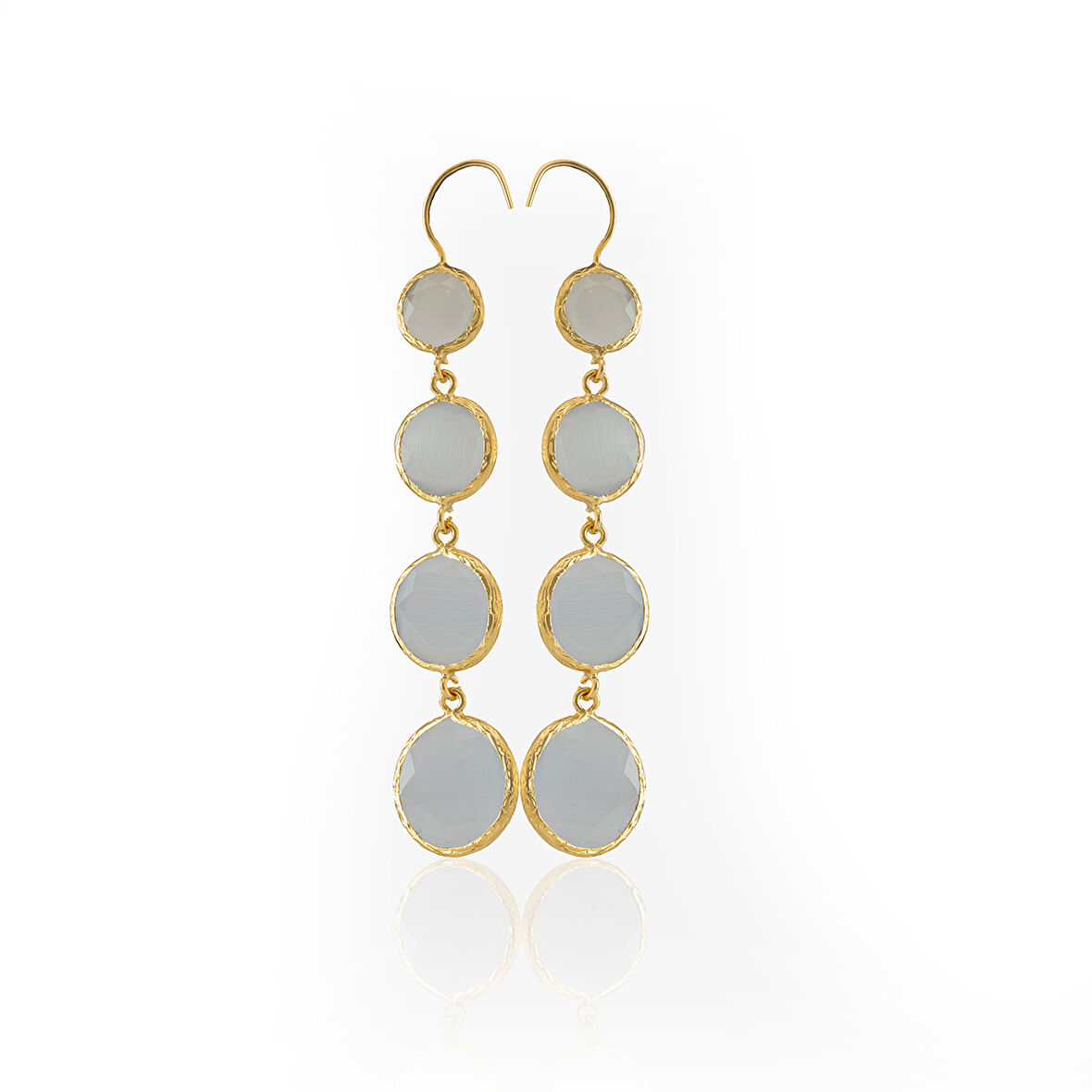 Kadir Jewellery 22 Ayar Altın Kaplama Kadın Sallantılı Küpe -El İşçiliği Ve Hipoalerjenik Küpe