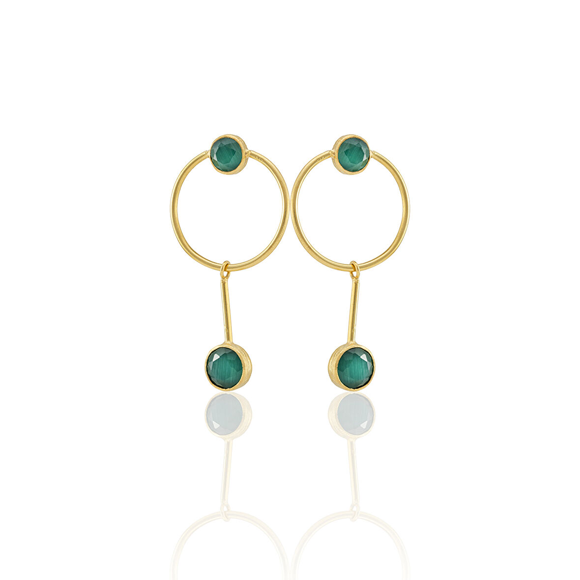 Kadir Jewellery 22 Ayar Altın Kaplama Kadın Sallantılı Küpe -El İşçiliği Ve Hipoalerjenik Küpe