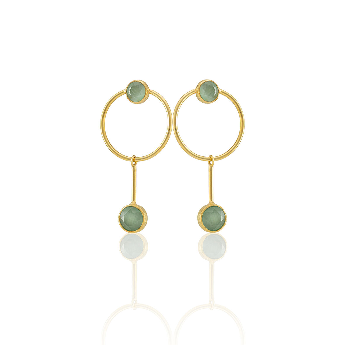 Kadir Jewellery 22 Ayar Altın Kaplama Kadın Sallantılı Küpe -El İşçiliği Ve Hipoalerjenik Küpe