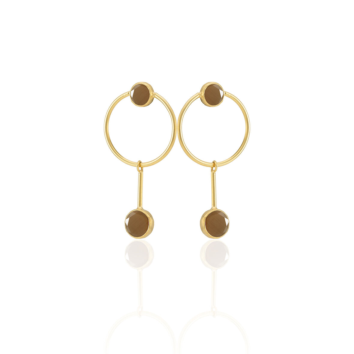 Kadir Jewellery 22 Ayar Altın Kaplama Kadın Sallantılı Küpe -El İşçiliği Ve Hipoalerjenik Küpe