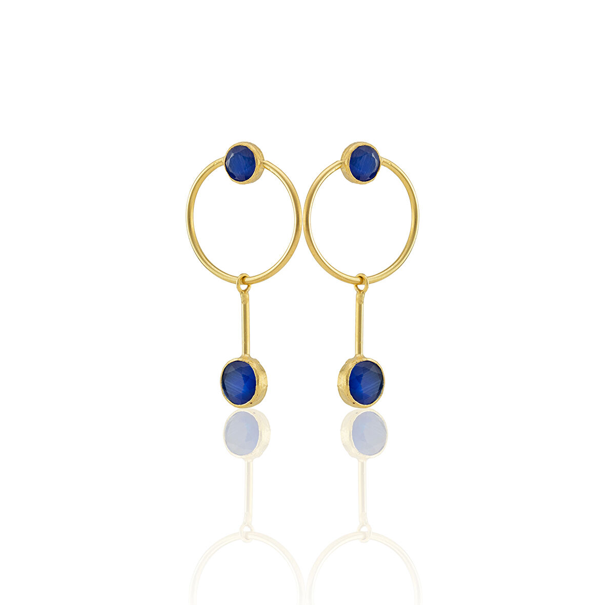 Kadir Jewellery 22 Ayar Altın Kaplama Kadın Sallantılı Küpe -El İşçiliği Ve Hipoalerjenik Küpe