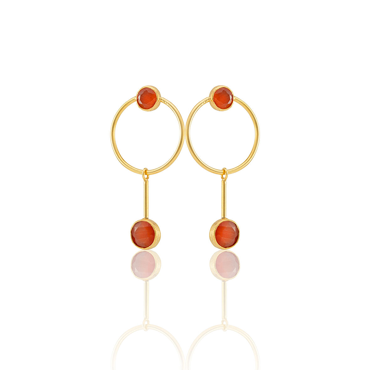 Kadir Jewellery 22 Ayar Altın Kaplama Kadın Sallantılı Küpe -El İşçiliği Ve Hipoalerjenik Küpe