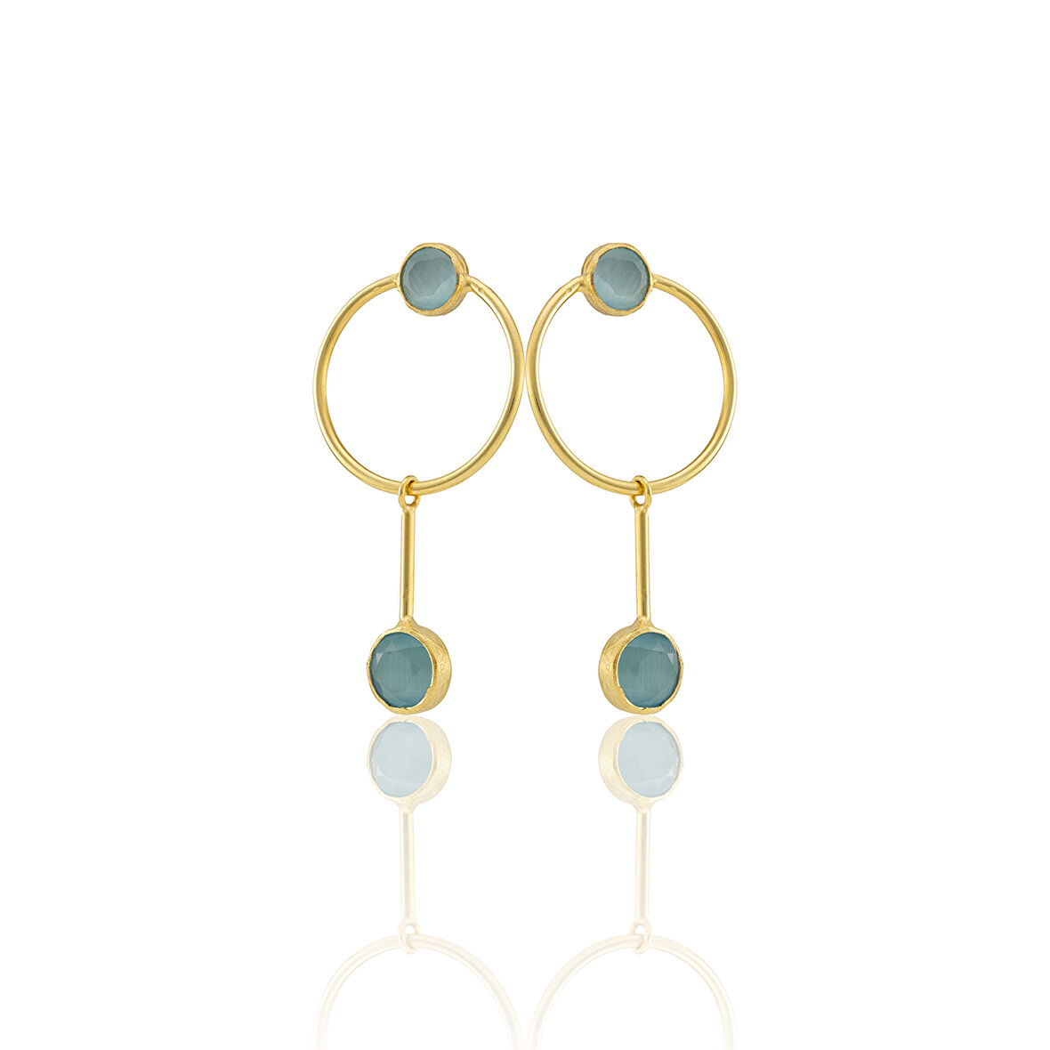Kadir Jewellery 22 Ayar Altın Kaplama Kadın Sallantılı Küpe -El İşçiliği Ve Hipoalerjenik Küpe