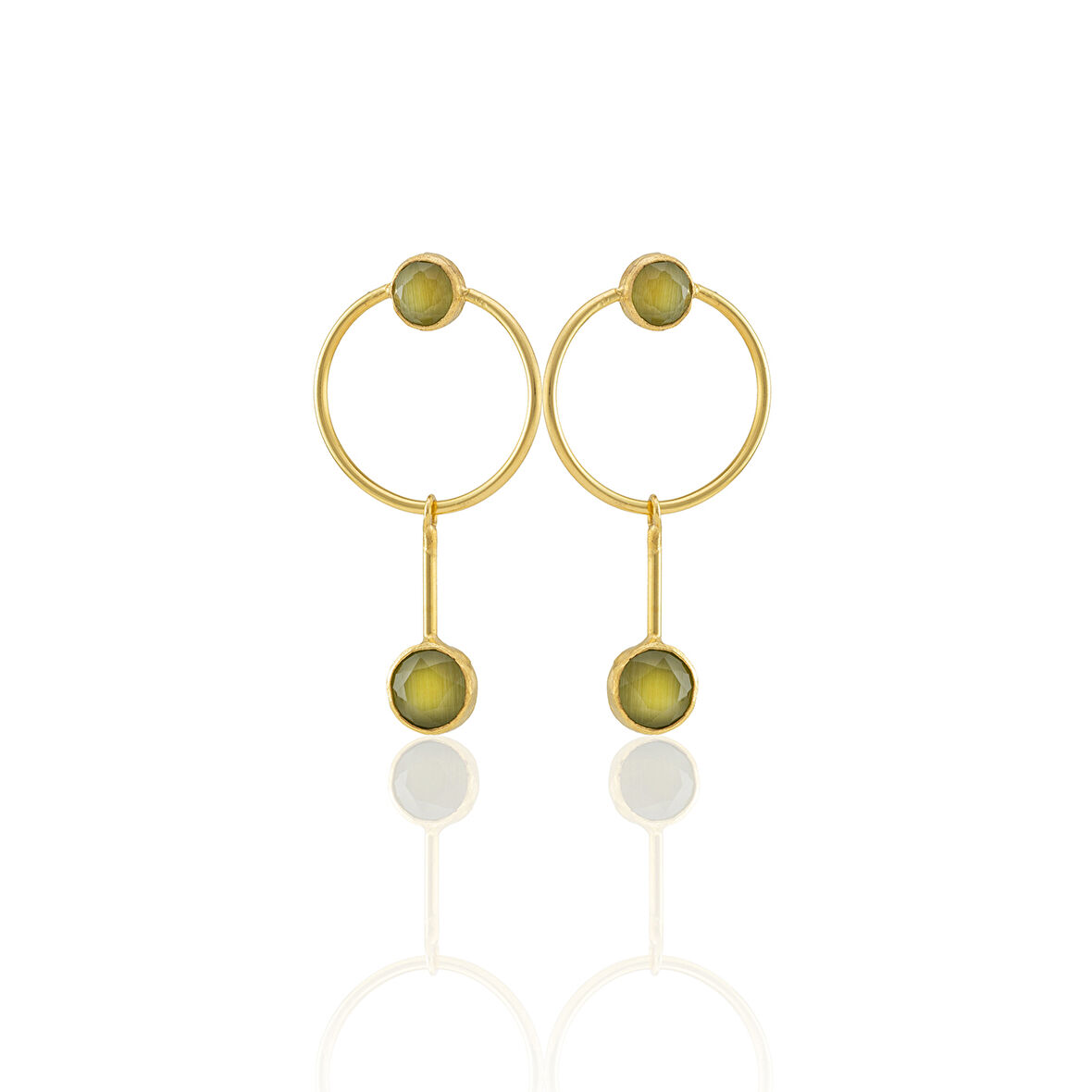 Kadir Jewellery 22 Ayar Altın Kaplama Kadın Sallantılı Küpe -El İşçiliği Ve Hipoalerjenik Küpe