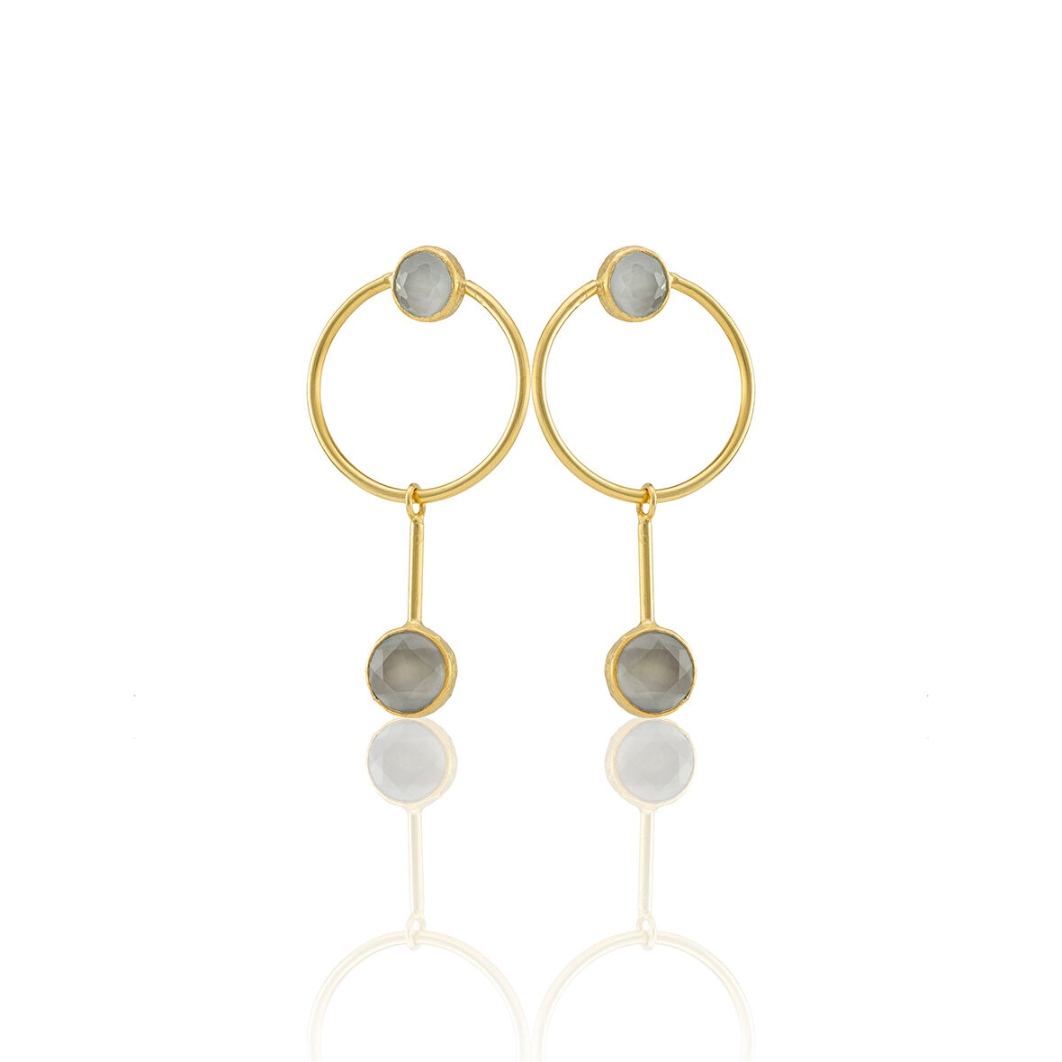 Kadir Jewellery 22 Ayar Altın Kaplama Kadın Sallantılı Küpe -El İşçiliği Ve Hipoalerjenik Küpe