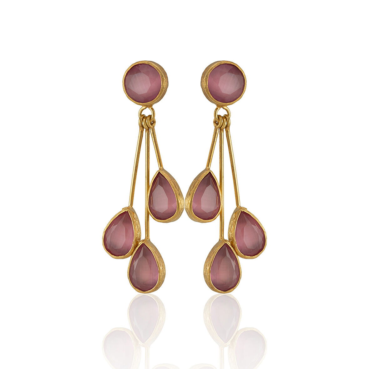 Kadir Jewellery 22 Ayar Altın Kaplama Vintage Küpe -El İşçiliği Ve Hipoalerjenik Küpe