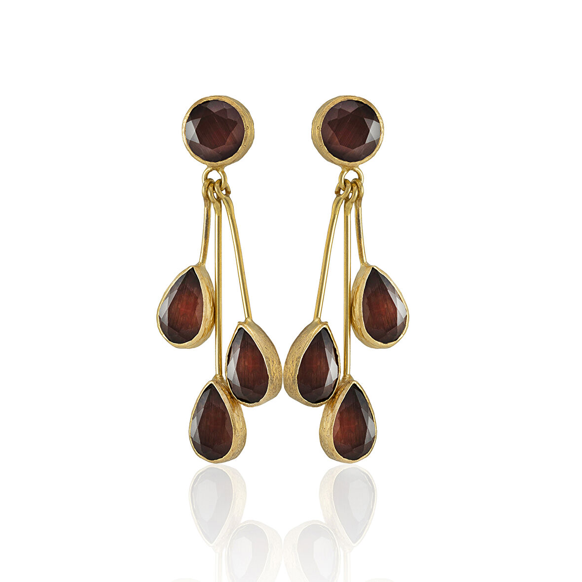 Kadir Jewellery 22 Ayar Altın Kaplama Vintage Küpe -El İşçiliği Ve Hipoalerjenik Küpe