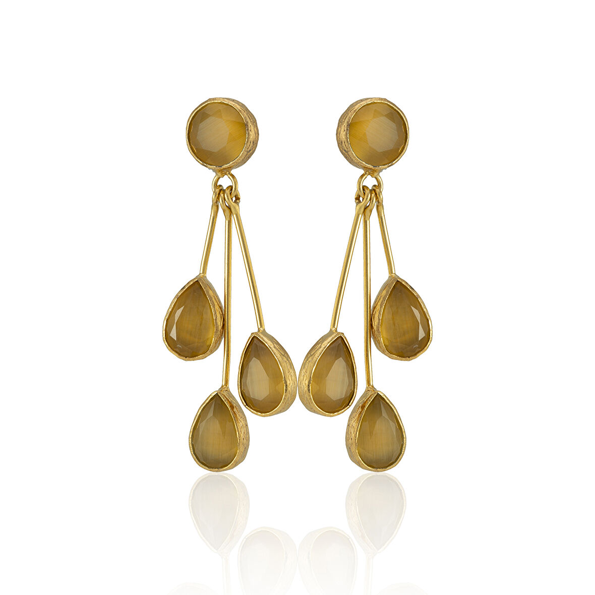 Kadir Jewellery 22 Ayar Altın Kaplama Vintage Küpe -El İşçiliği Ve Hipoalerjenik Küpe