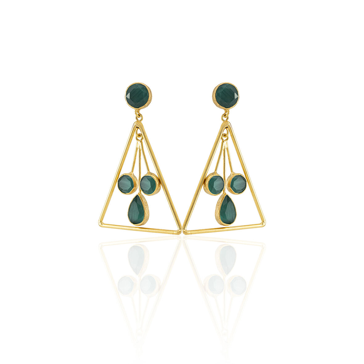 Kadir Jewellery 22 Ayar Altın Kaplama Kadın Sallantılı Küpe -El İşçiliği Ve Hipoalerjenik Küpe
