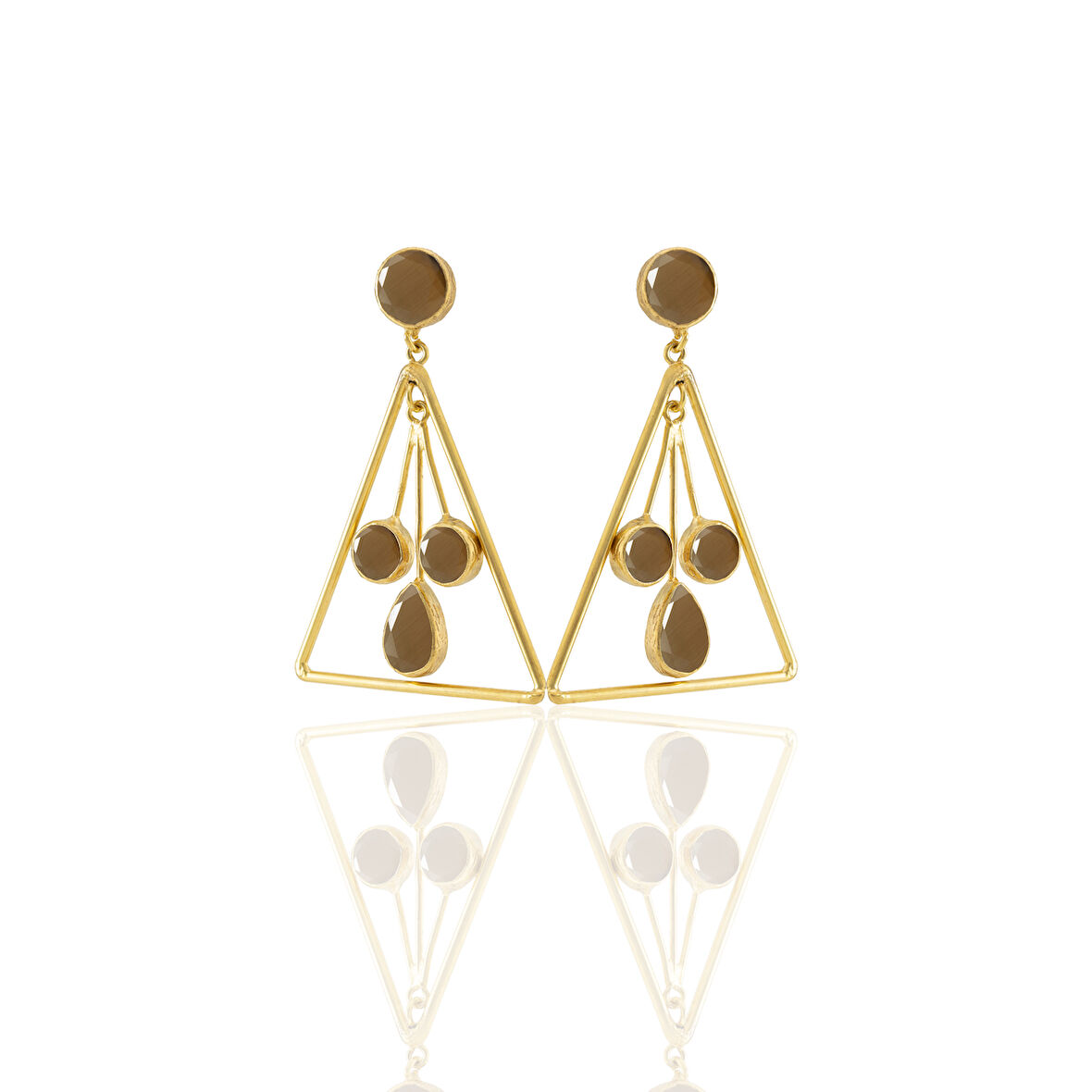 Kadir Jewellery 22 Ayar Altın Kaplama Kadın Sallantılı Küpe -El İşçiliği Ve Hipoalerjenik Küpe